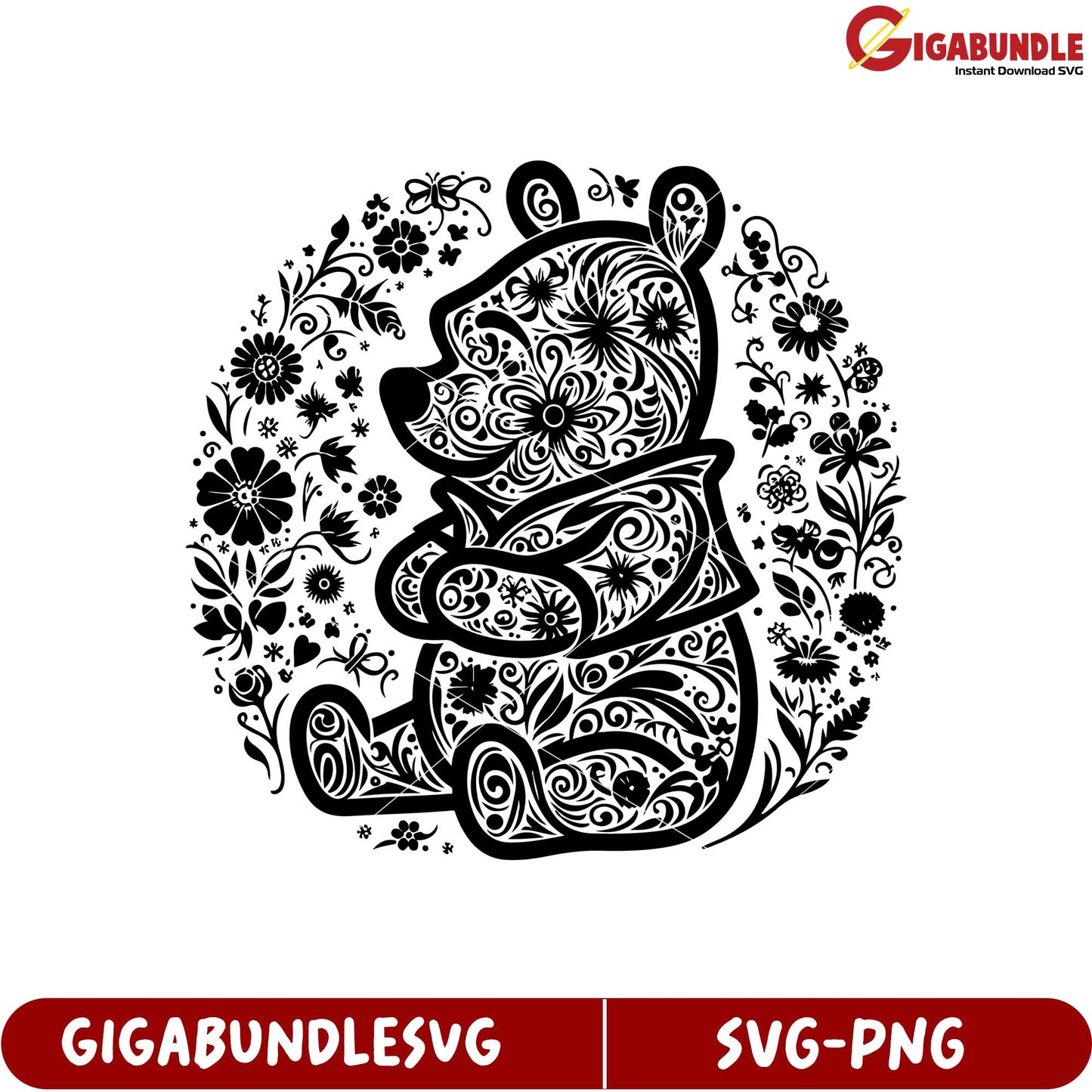 Floral Bear SVG Design for Creative Projects and Crafting Ideas