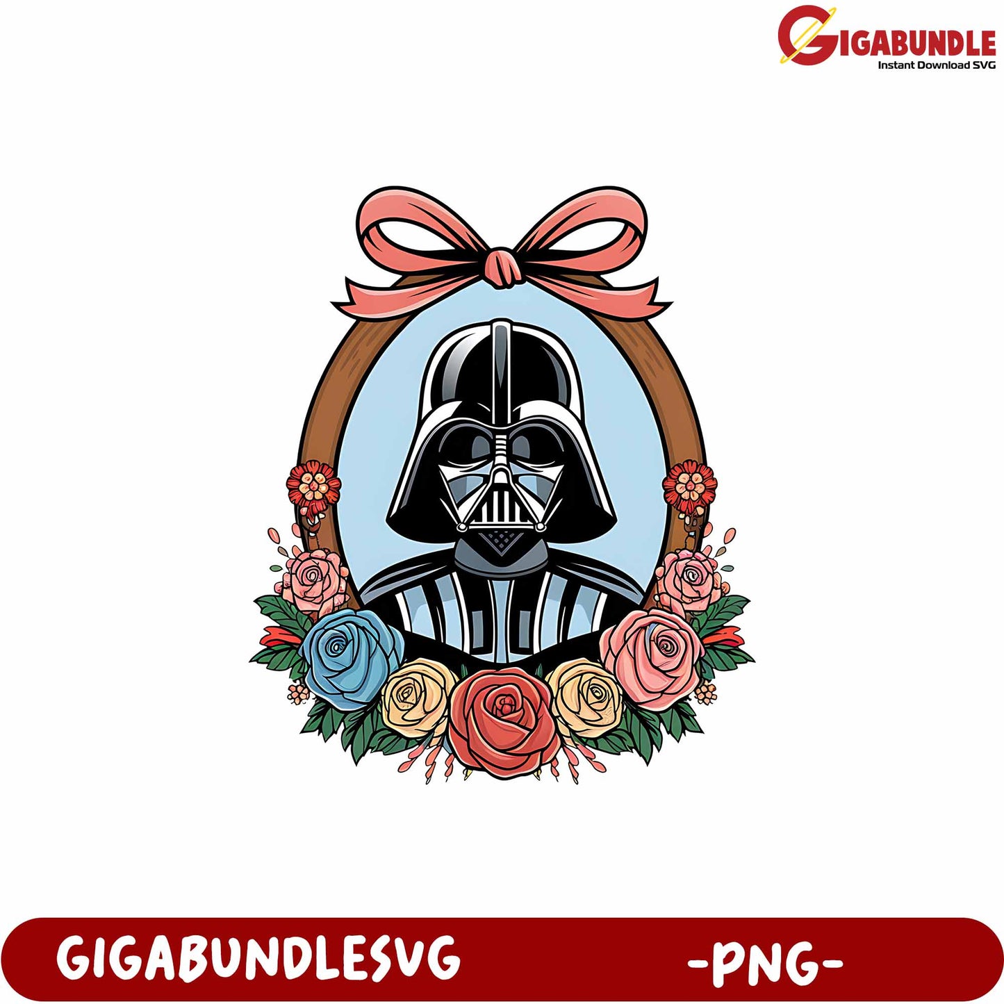 Floral Darth Vader Graphic Design for PNG Product Download