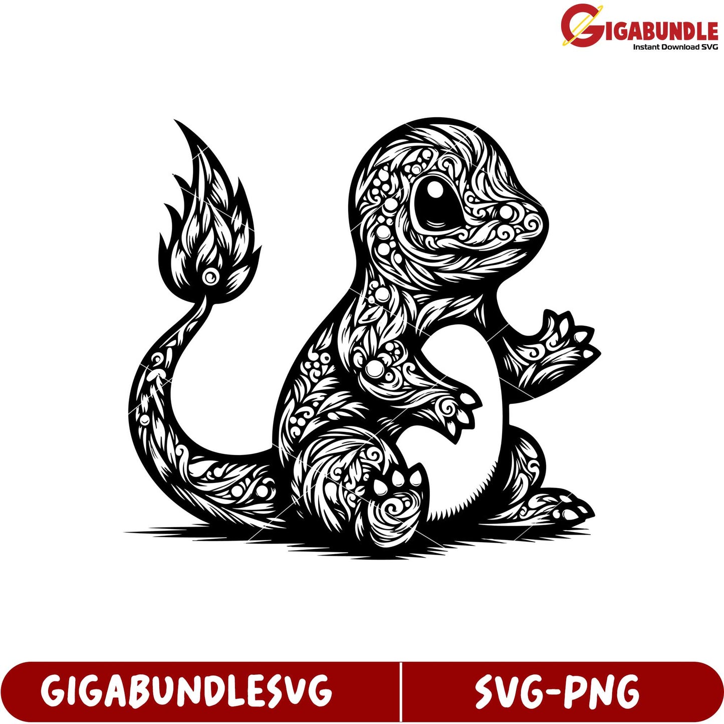 Floral Design Cartoon Creature SVG for Craft Projects and Decor