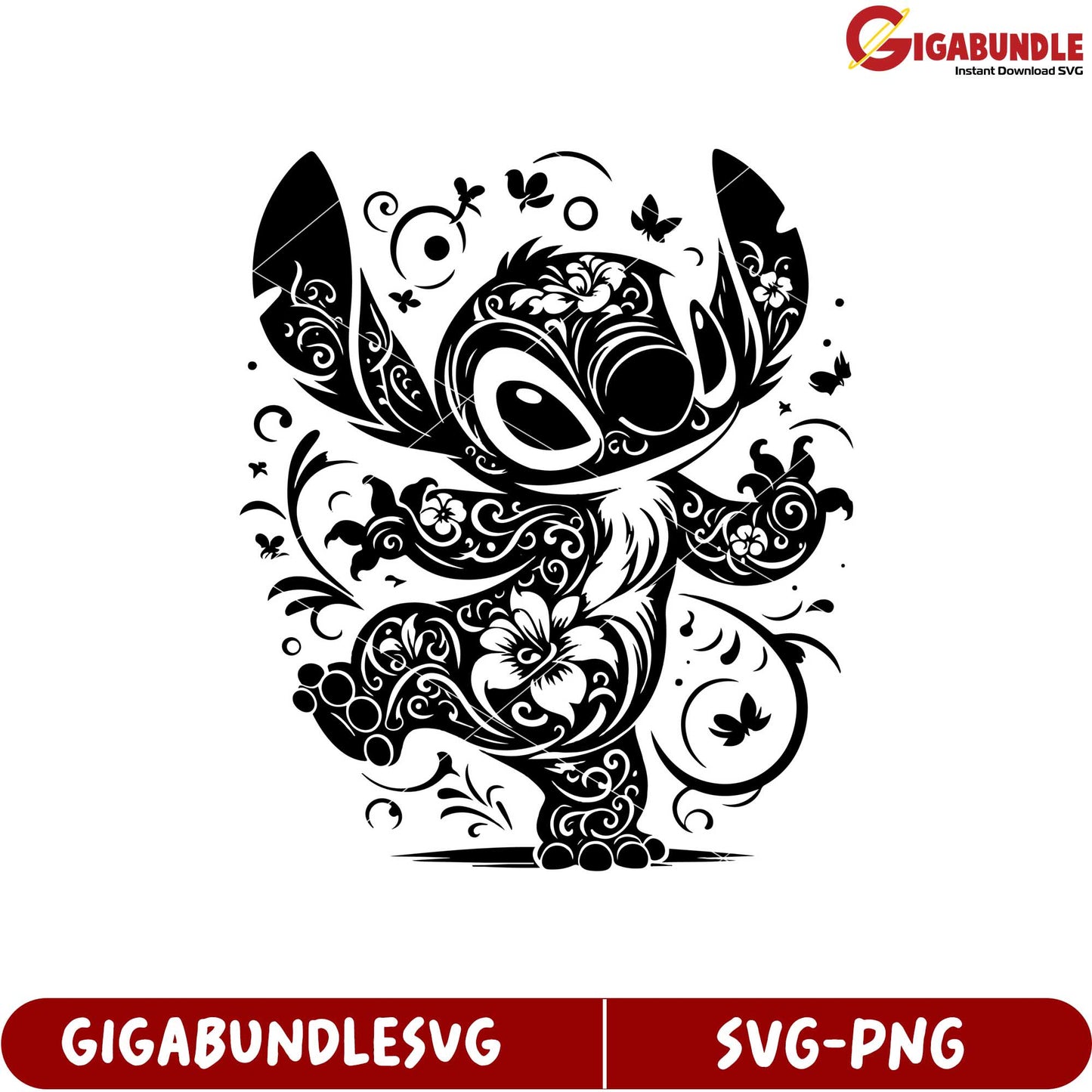 Floral Design SVG Art of Stylized Character for Creative Projects