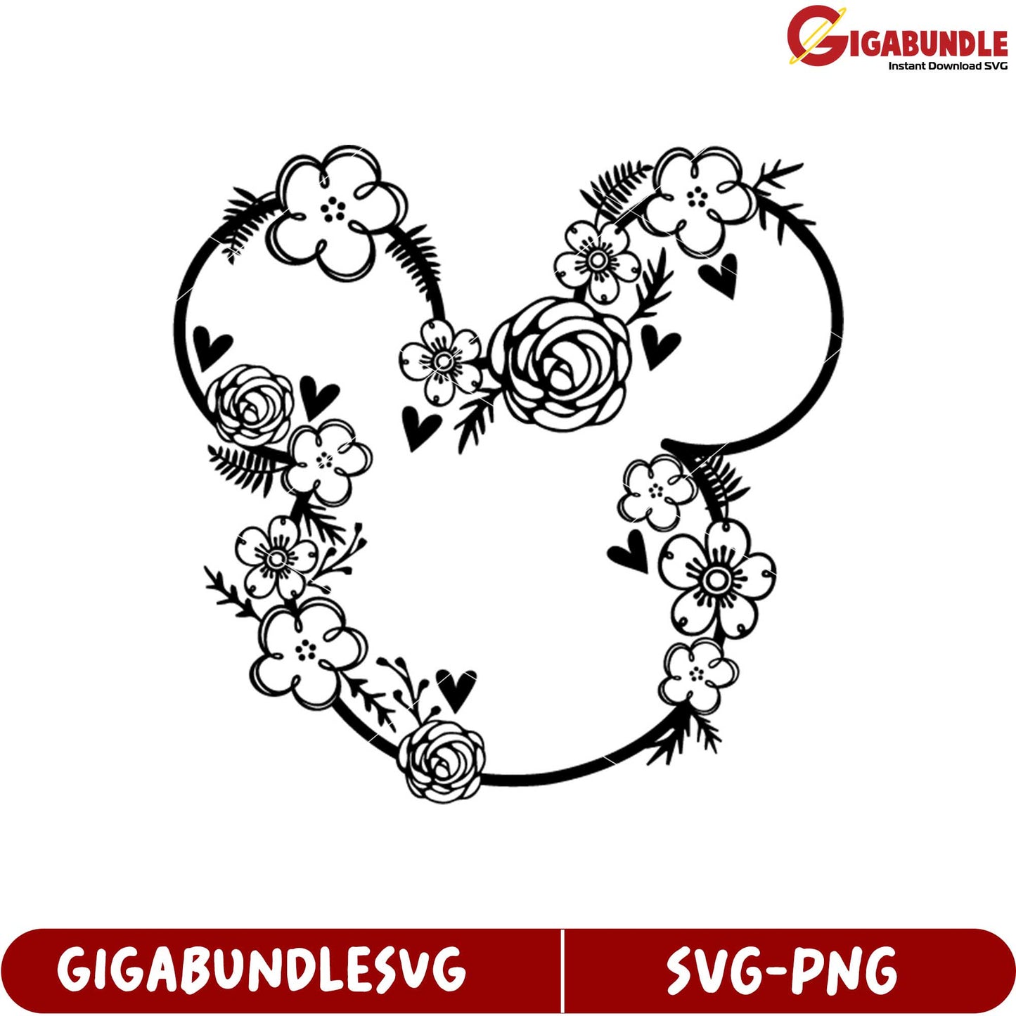 Floral Heart Shape SVG Design for Crafting and DIY Projects Download