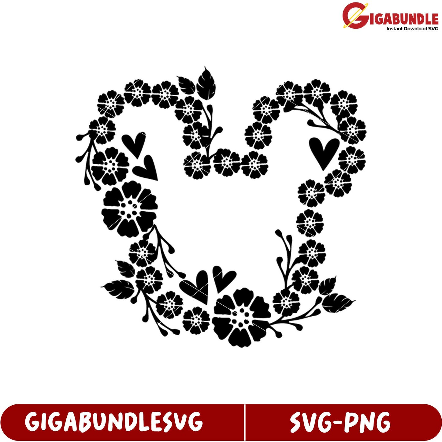 Floral Heart Shape SVG Design for Crafts and DIY Projects Download