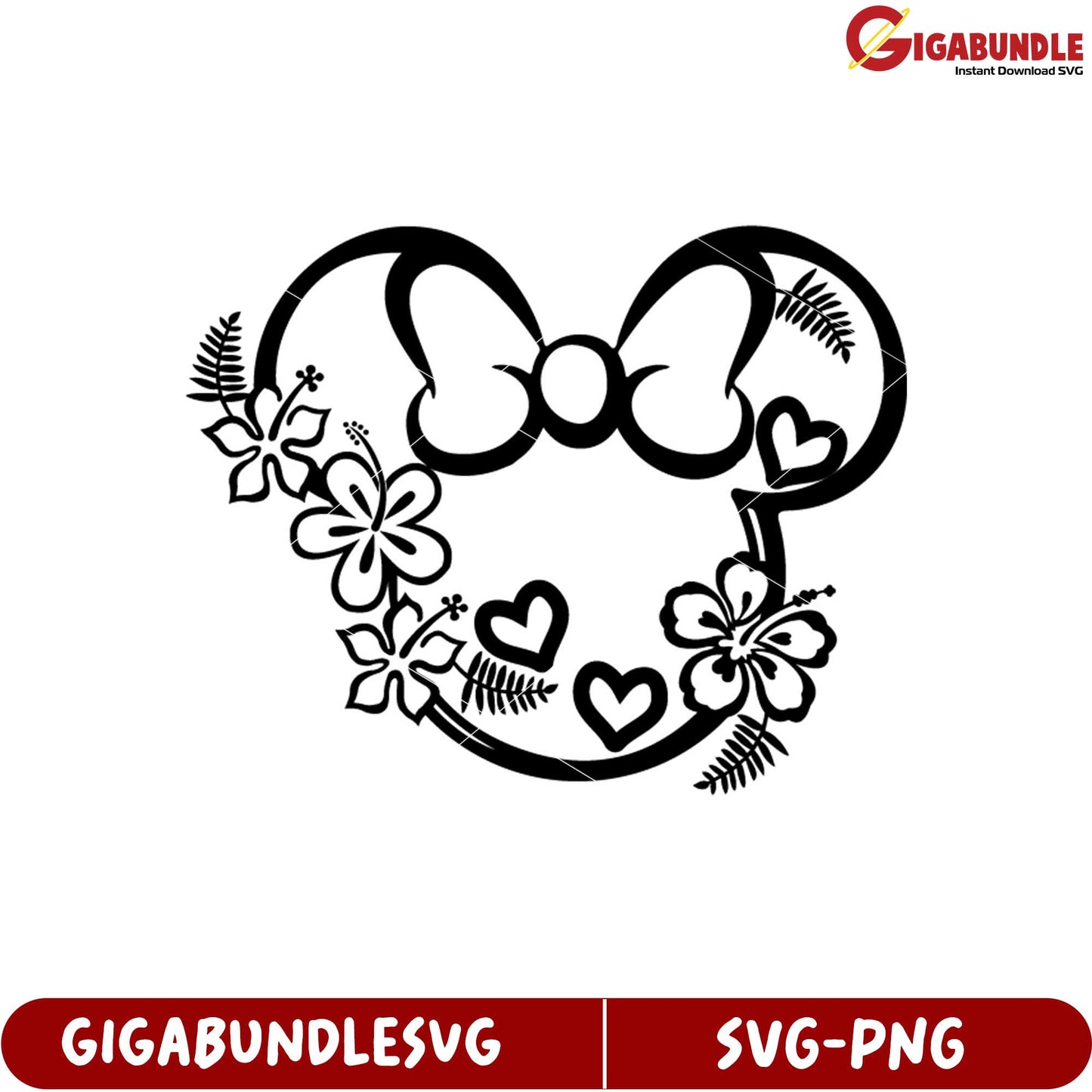 Floral Heart Shape with Bow SVG Design for Beautiful Crafts and Projects