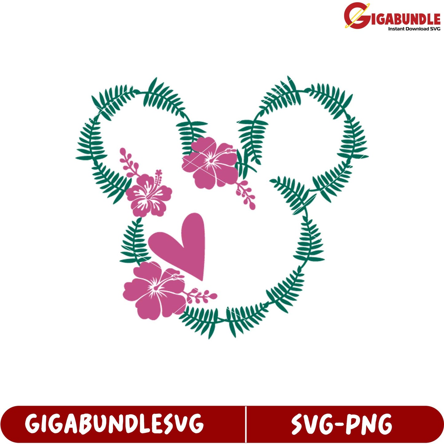 Floral Heart and Ferns SVG Design for Creative Projects and Crafts