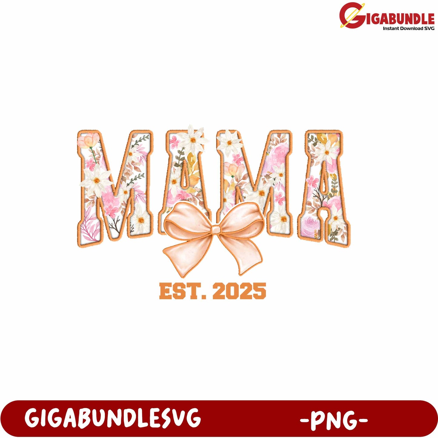 Floral Mama Established 2025 PNG Design for Creative Projects