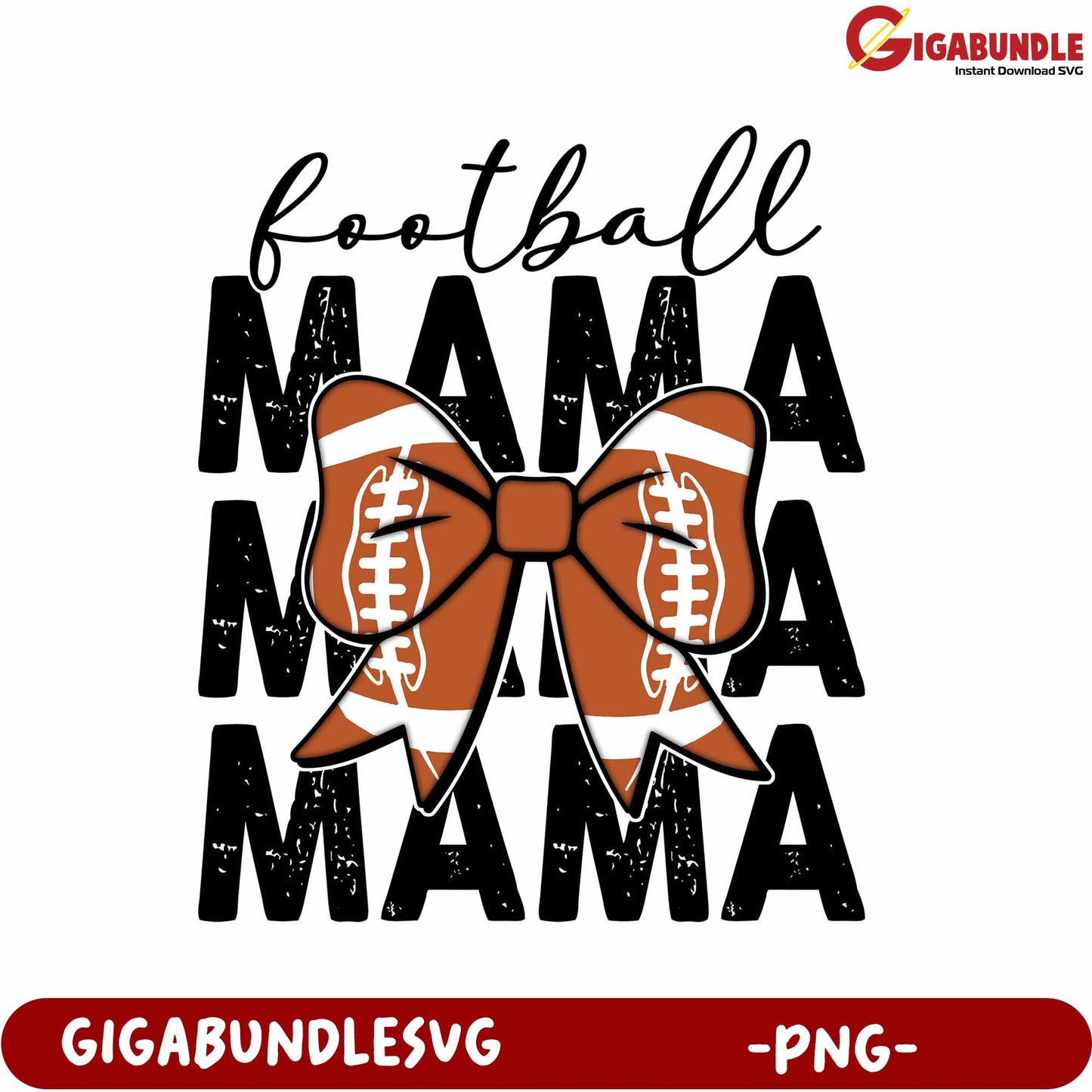 Football Mama Bow PNG Design for Sports Lovers - Instant Download