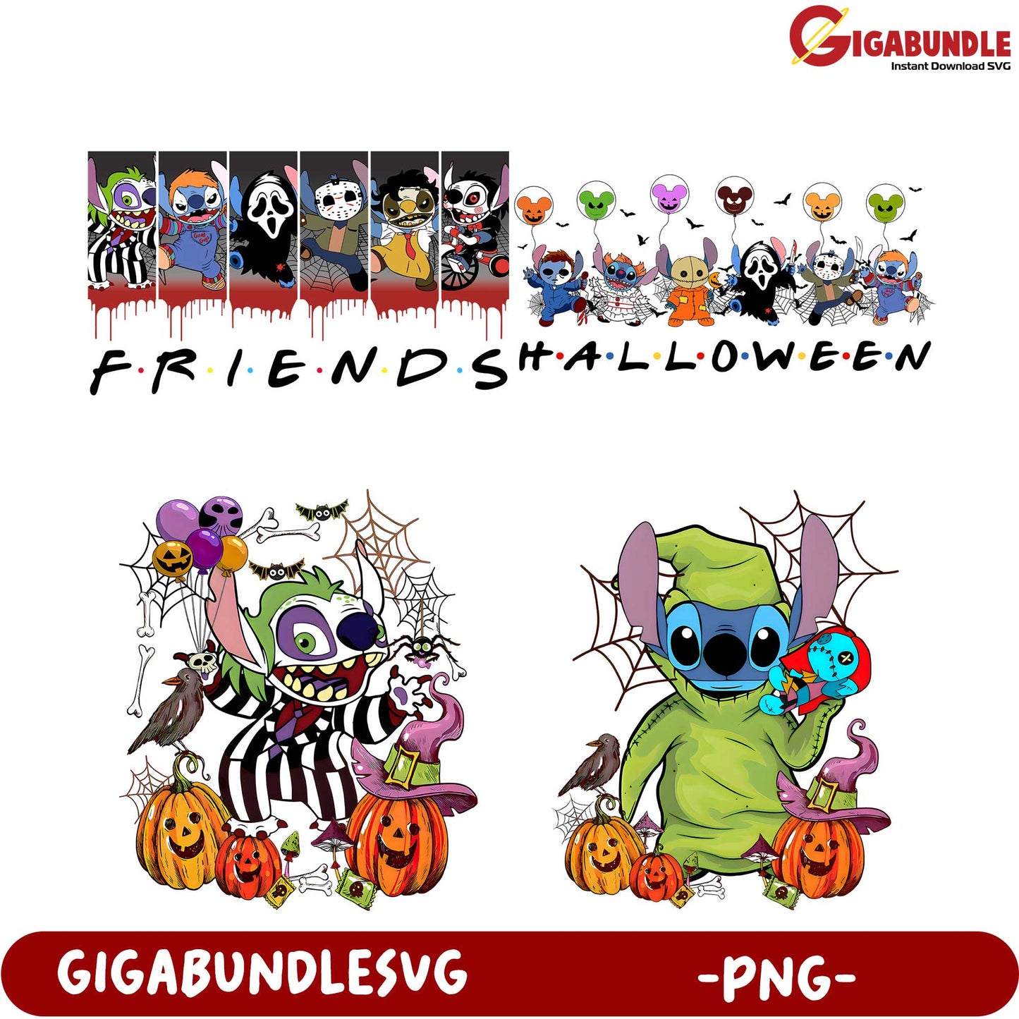 Friends Halloween SVG Bundle - Cute PNG Designs for Fall Fun