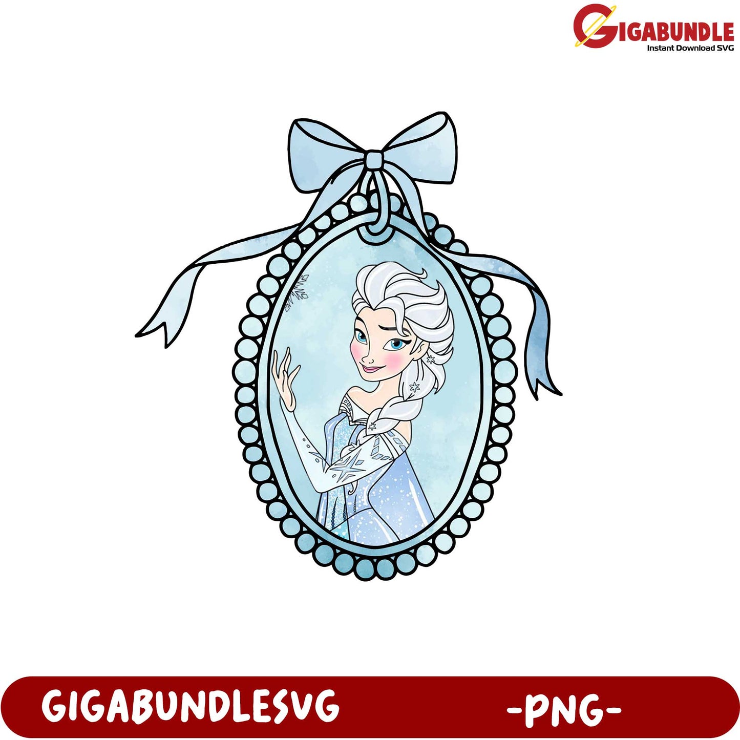 Frozen Princess Portrait PNG Clipart for Crafting and Design