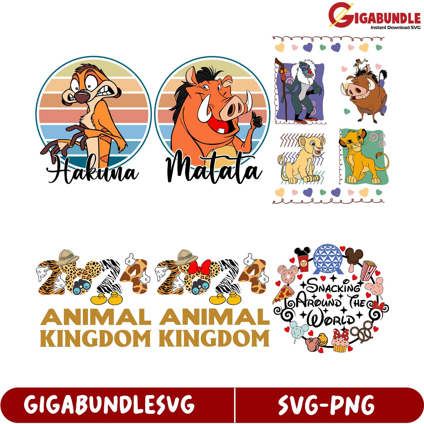 Fun SVG Bundle Hakuna Matata & Animal Kingdom Designs