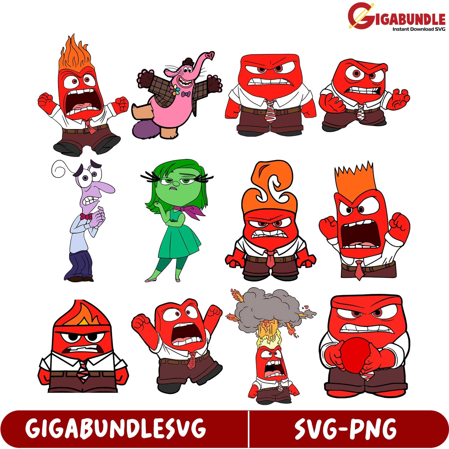 Fun SVG Bundle of Emotions Characters - Instant Download Graphics