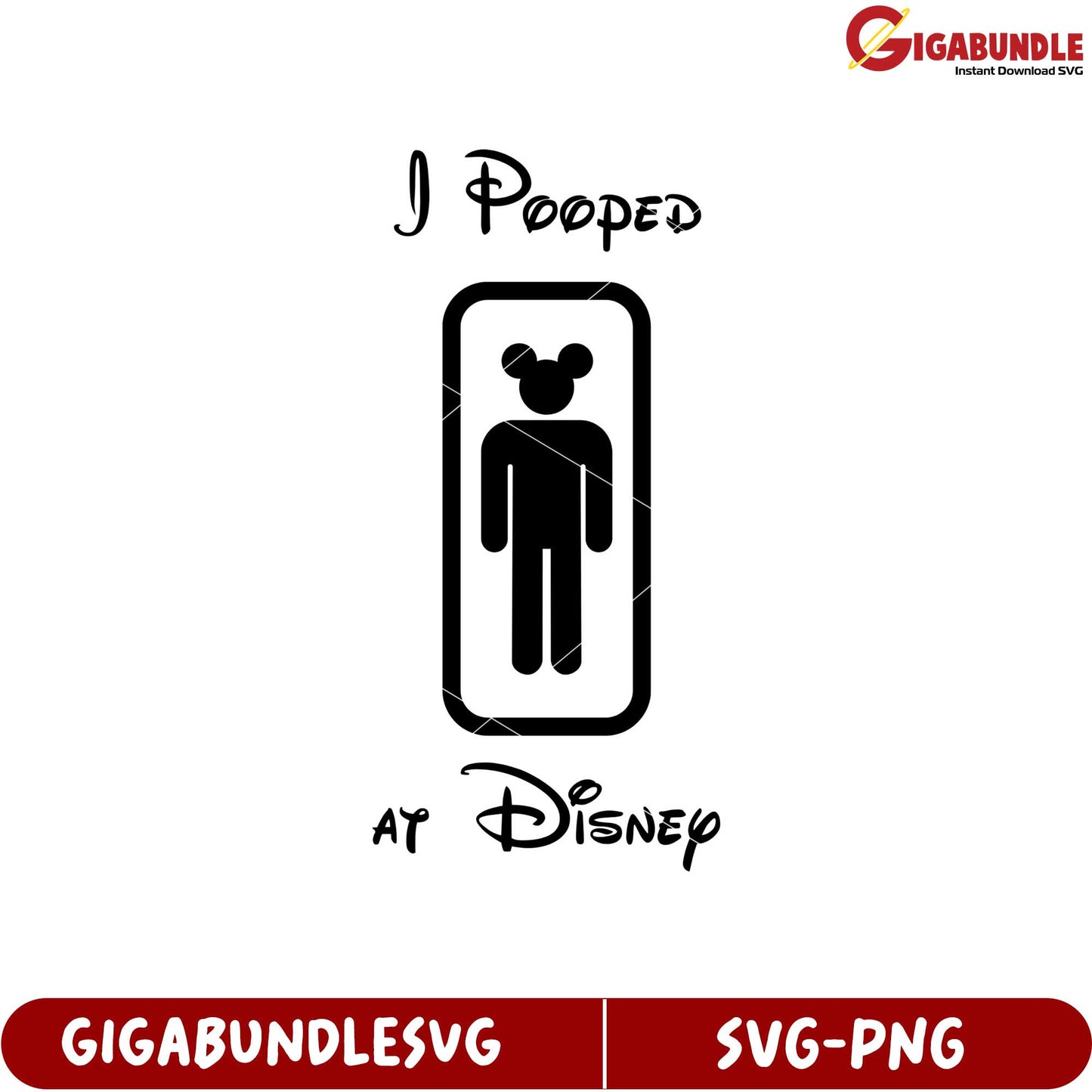 Funny Bathroom Humor SVG Design for Disney Lovers Instant Download