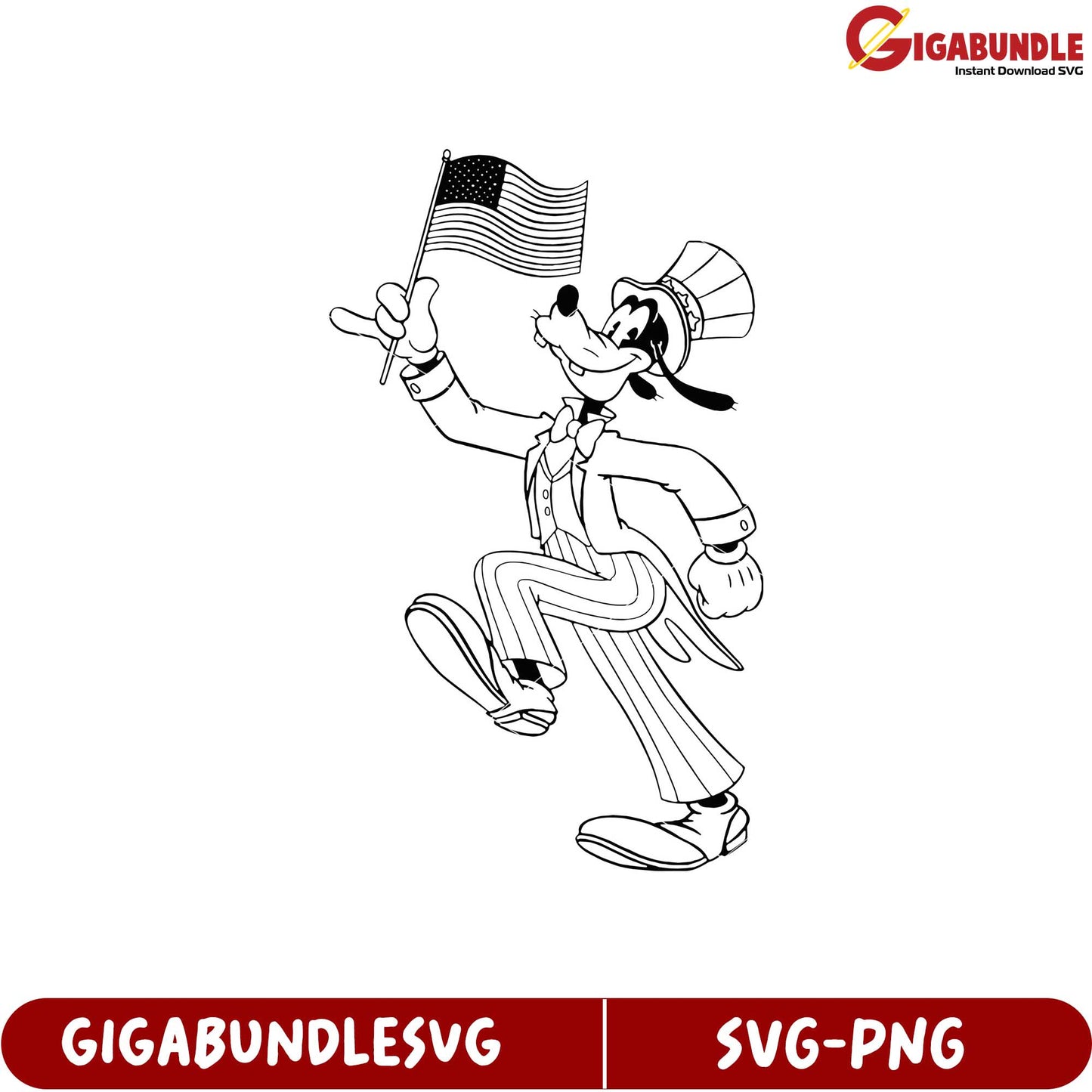 Goofy Uncle Sam Character Design SVG Graphic for Crafts and Projects