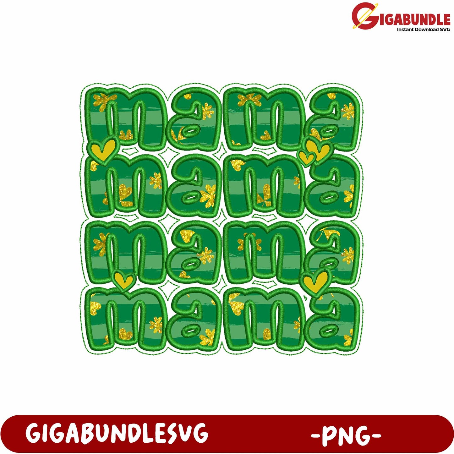 Green Mama Text Design PNG for Digital and Printable Crafts