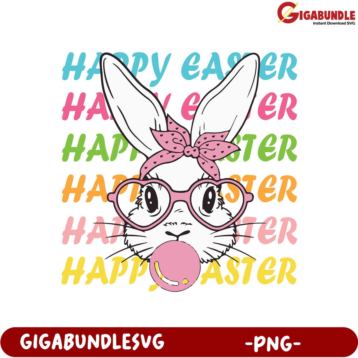 Happy Easter Bunny PNG Cute Rabbit Design for Spring Crafts