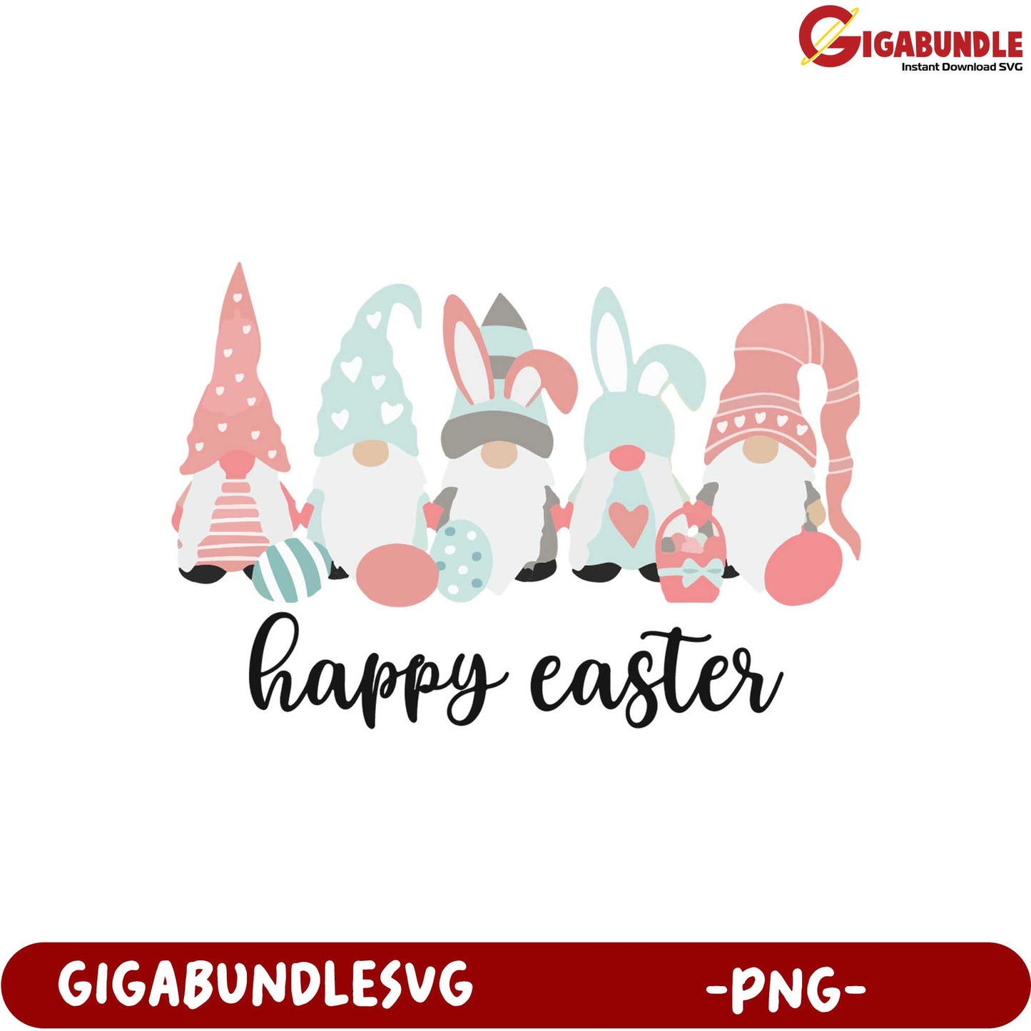 Happy Easter Gnomes PNG Clipart for Festive Celebrations