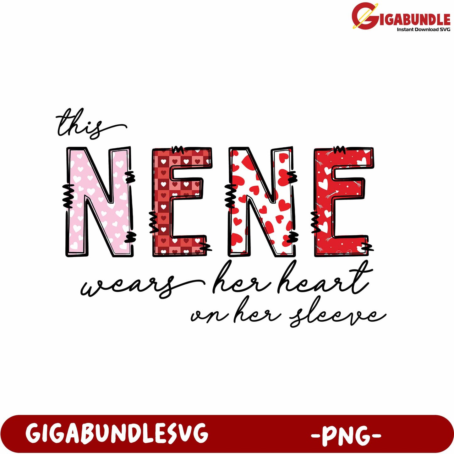 Heartfelt Nene Design on Sleeve - Cute PNG Download