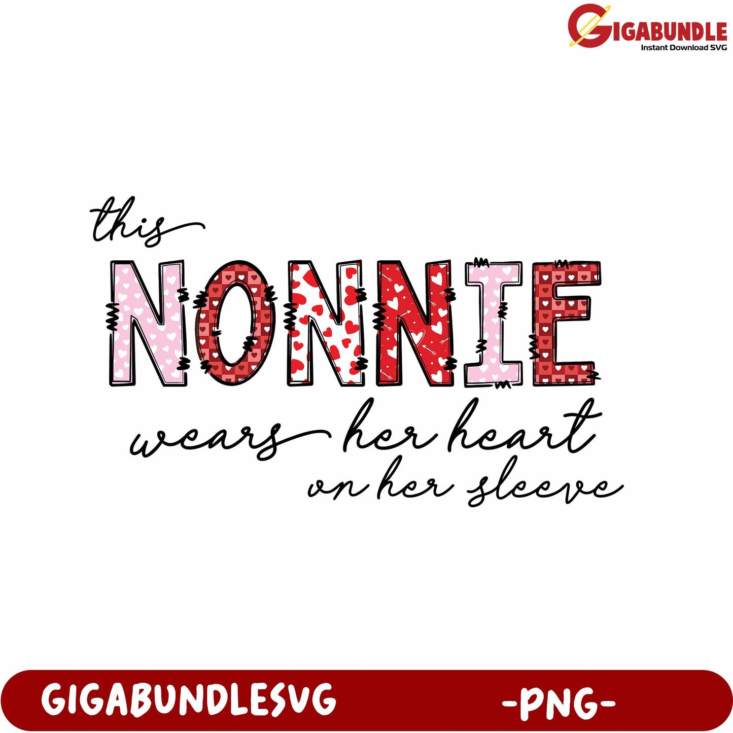Heartfelt Nonnie Design for Unique Personalized Gifts - PNG