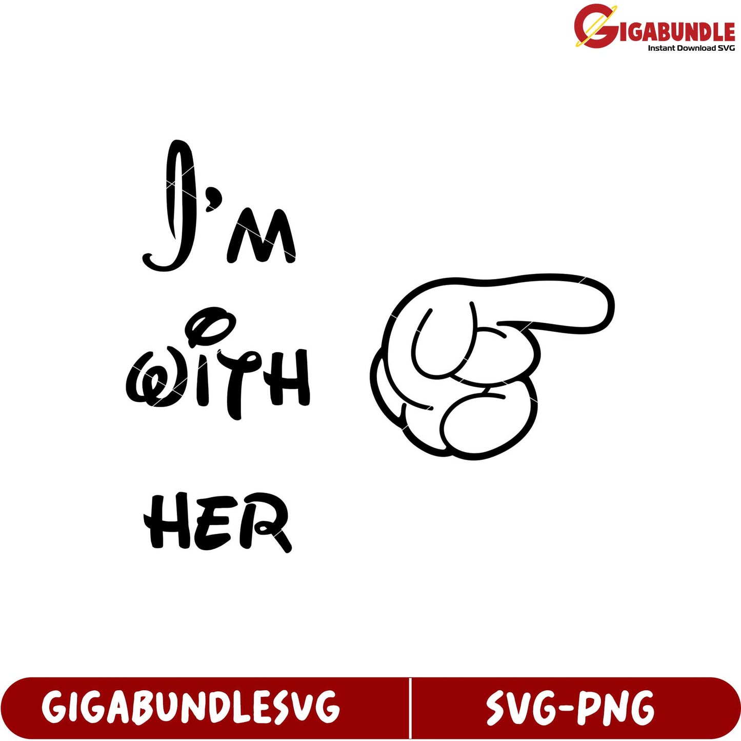 I'm With Her Hand Gesture SVG Product for Creative Projects Download