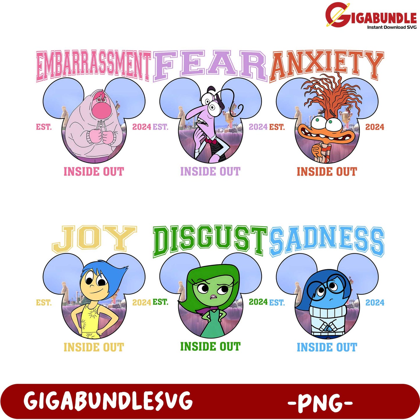 Inside Out Emotions Bundle - PNG Clipart for Crafts 2024