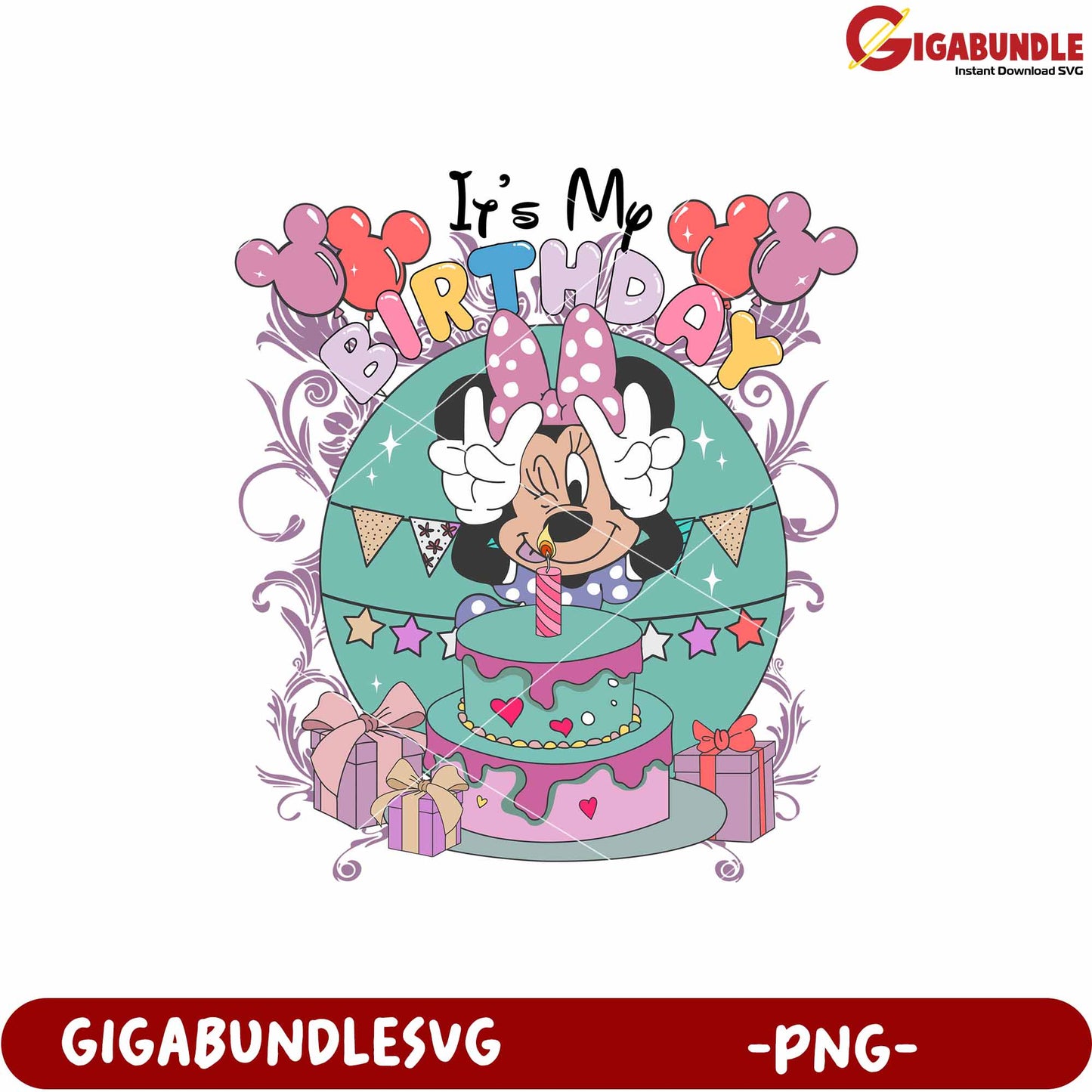 It's my birthday minnie png, minnie mouse birthday png, disney character png