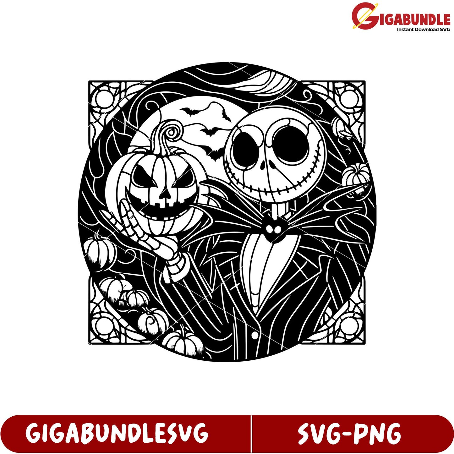 Jack Skeleton and Pumpkin Halloween SVG Design for Craft Projects