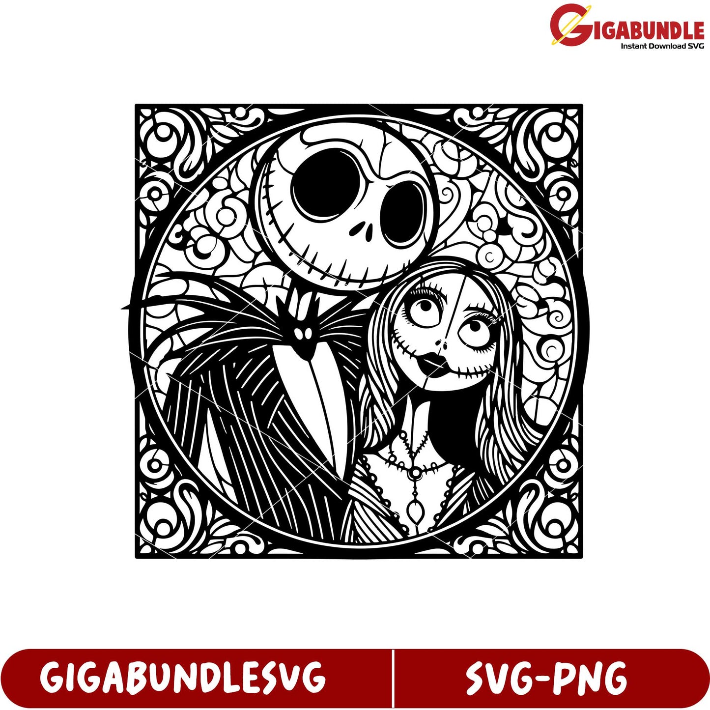 Jack and Sally SVG Design Haunted Love Art for Craft Projects