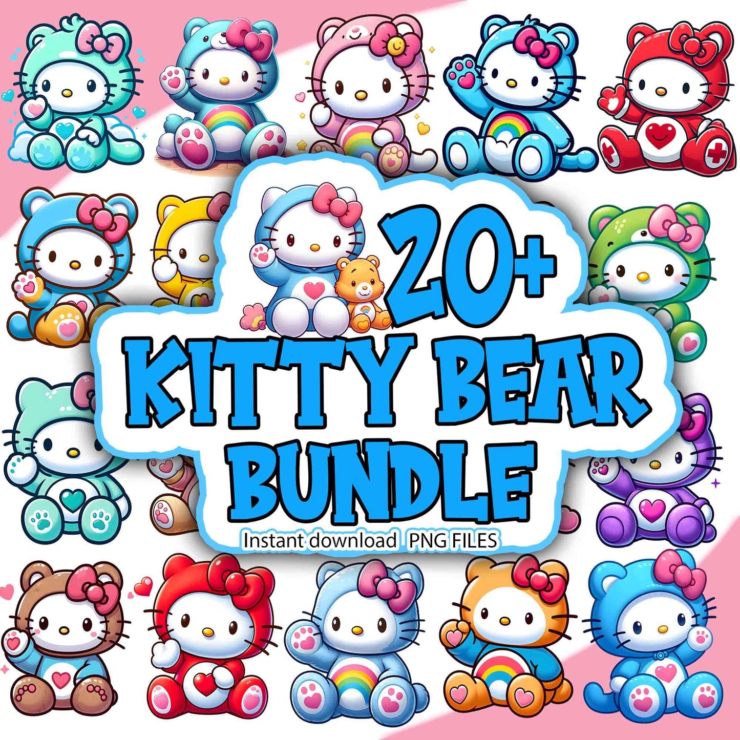 Color Kitty Bear Bundle Png