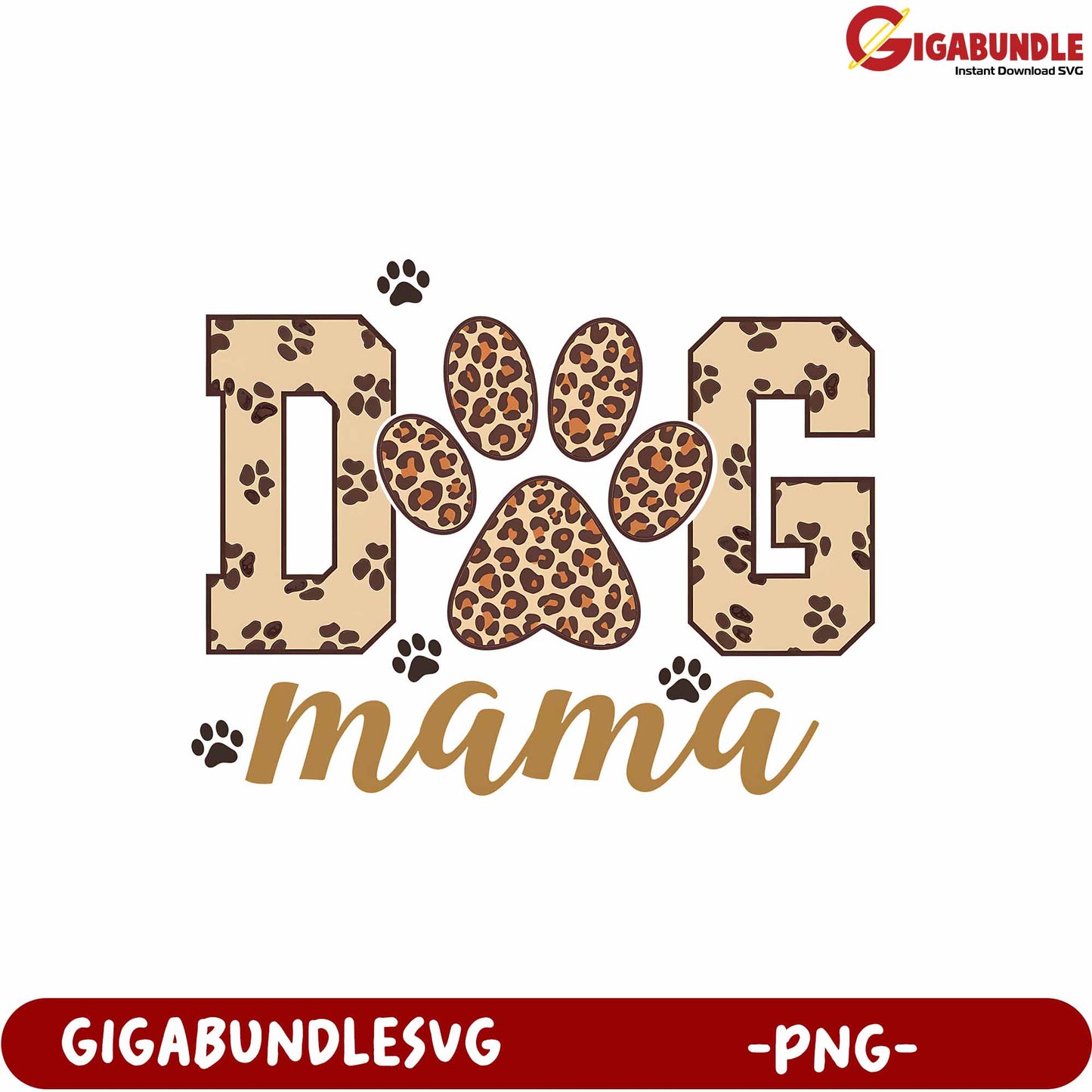Leopard Print Dog Mama PNG Design for Animal Lovers and Pet Owners
