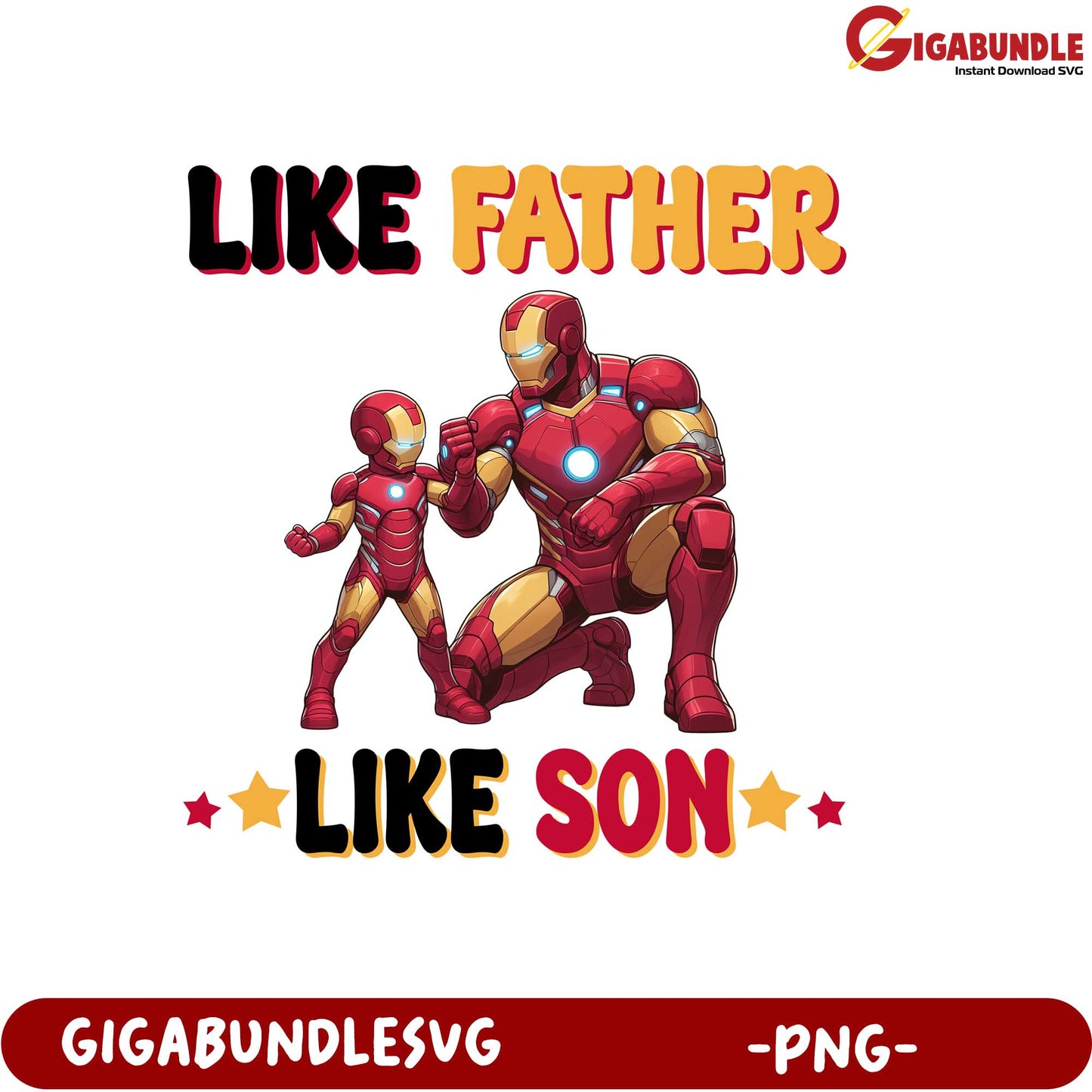 Like Father Like Son Iron Man PNG Art for Family Bonding Moments