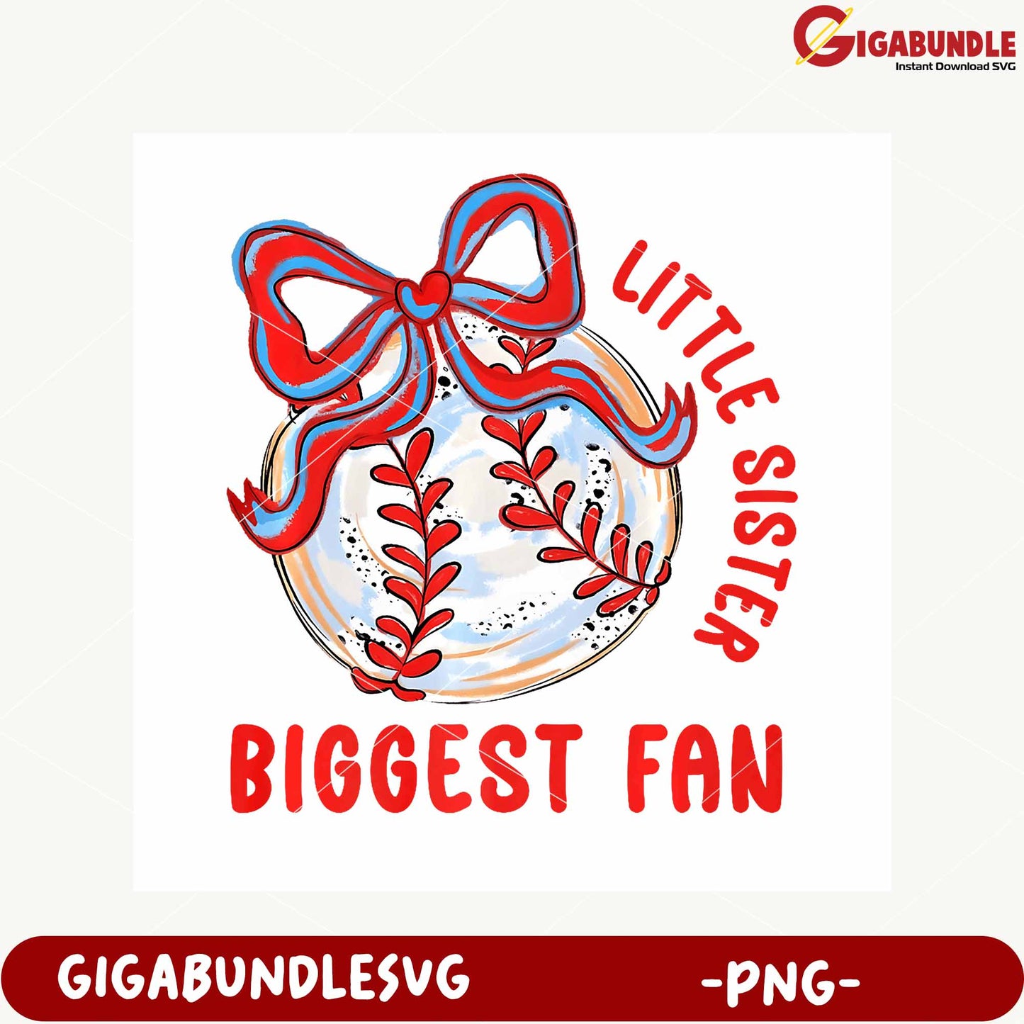 Little Sister Biggest Fan Decorative PNG Design File