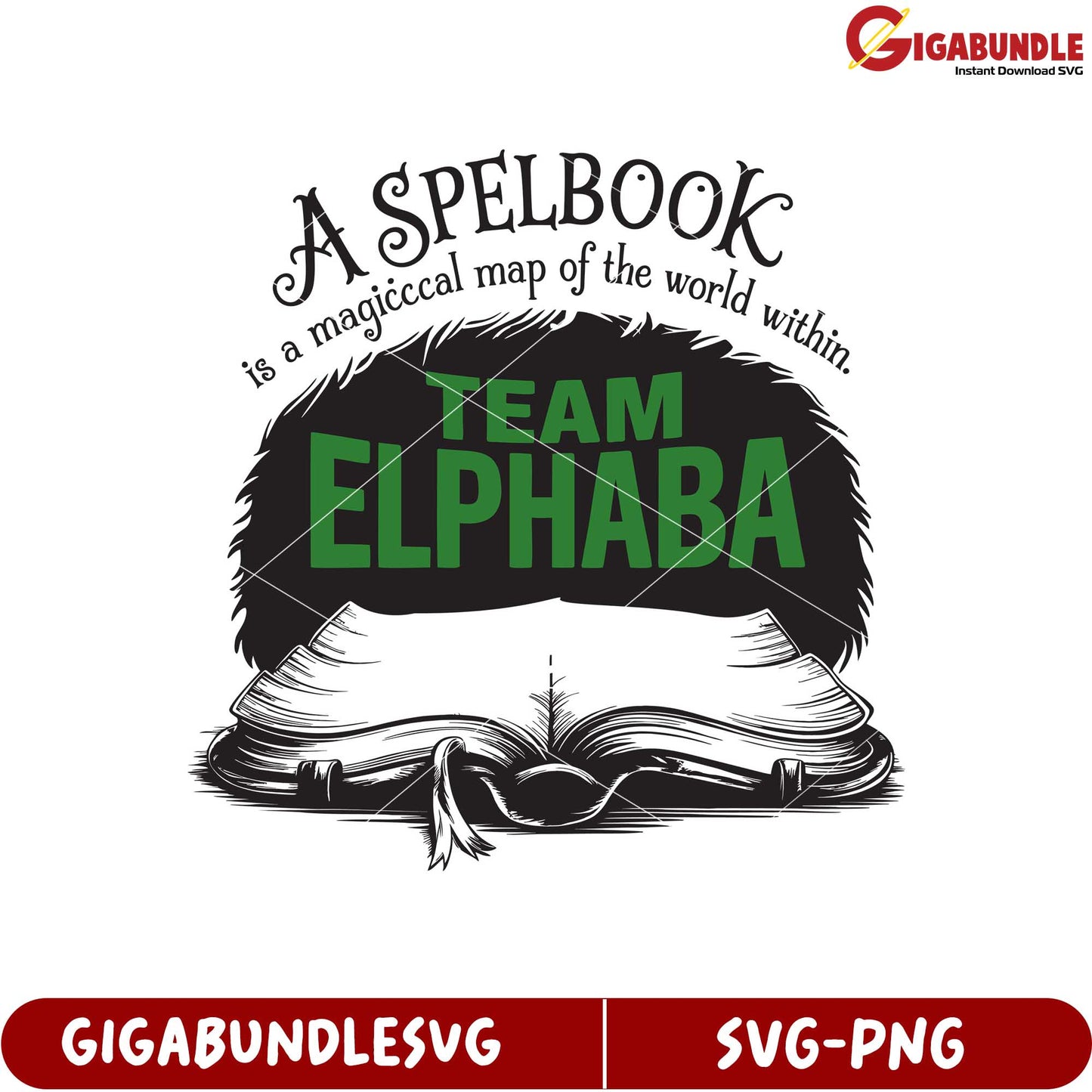 Magical Spellbook Design for Team Elphaba SVG Downloadable Art