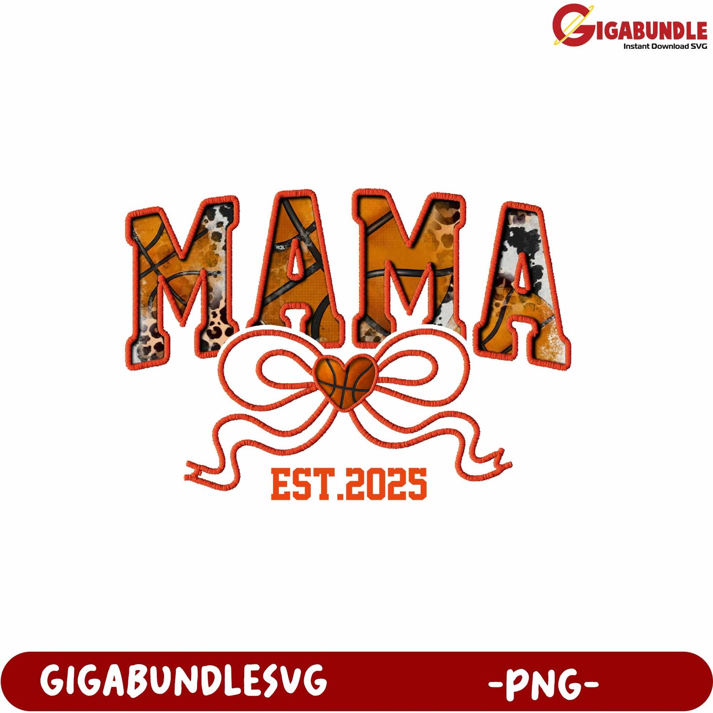Mama Basketball Design PNG File for Mothers Day Celebrations 2025