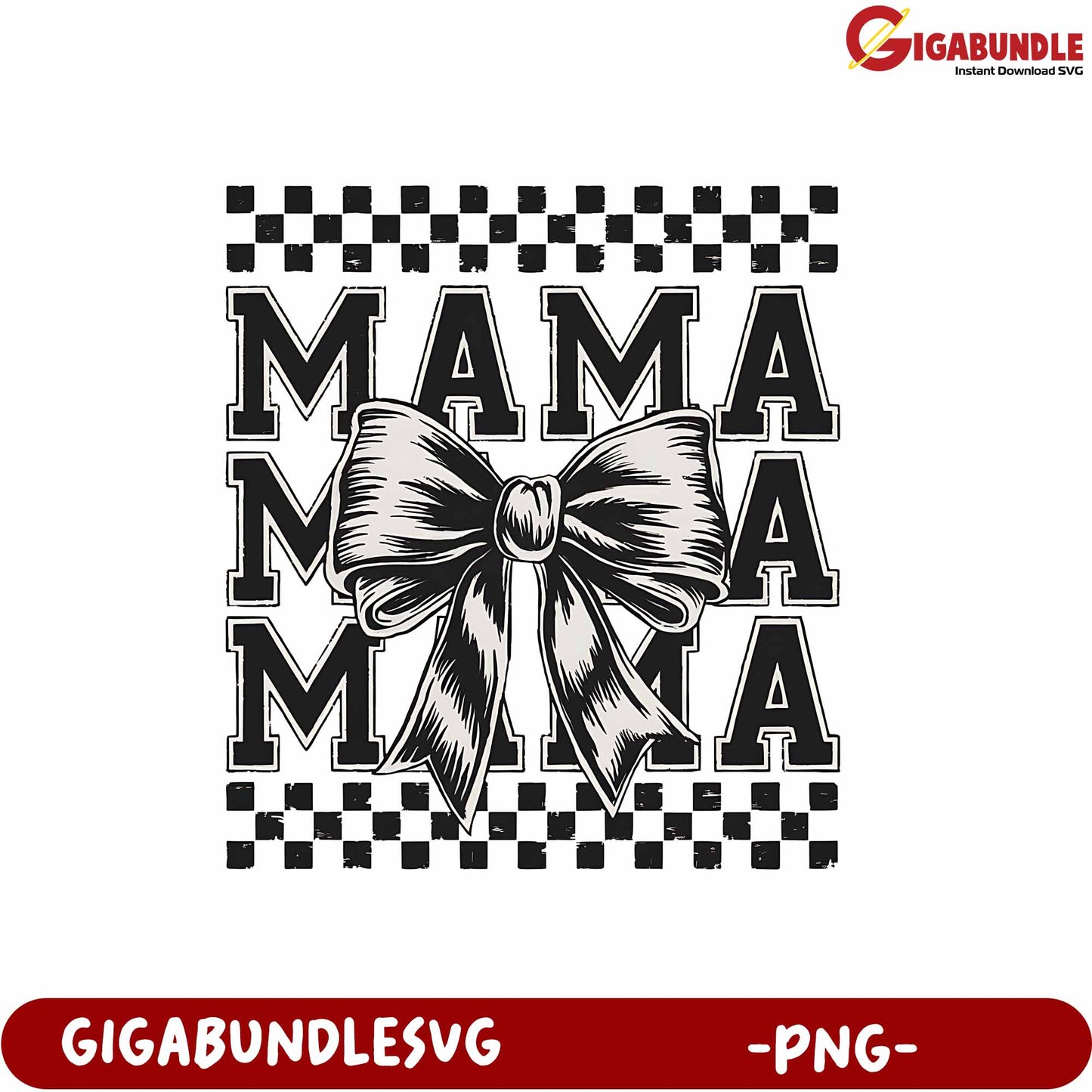 Mama Bow Design for Mothers Day Gifts and Crafts in PNG Format