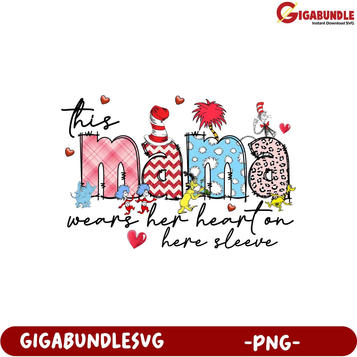 Mama Heart SVG PNG Sublimation