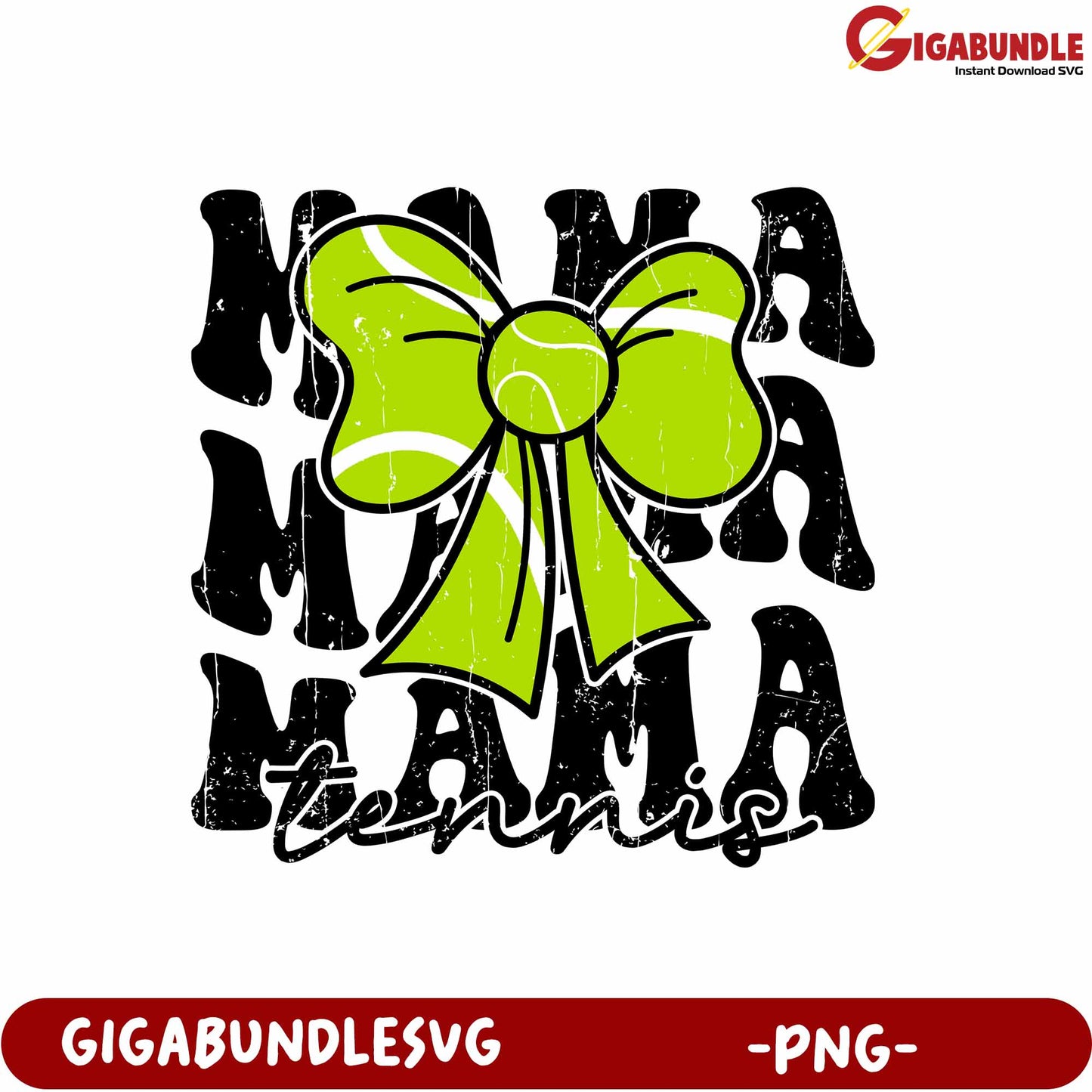 Mama Tennis Bow Design PNG for Fun Sports Apparel and Accessories