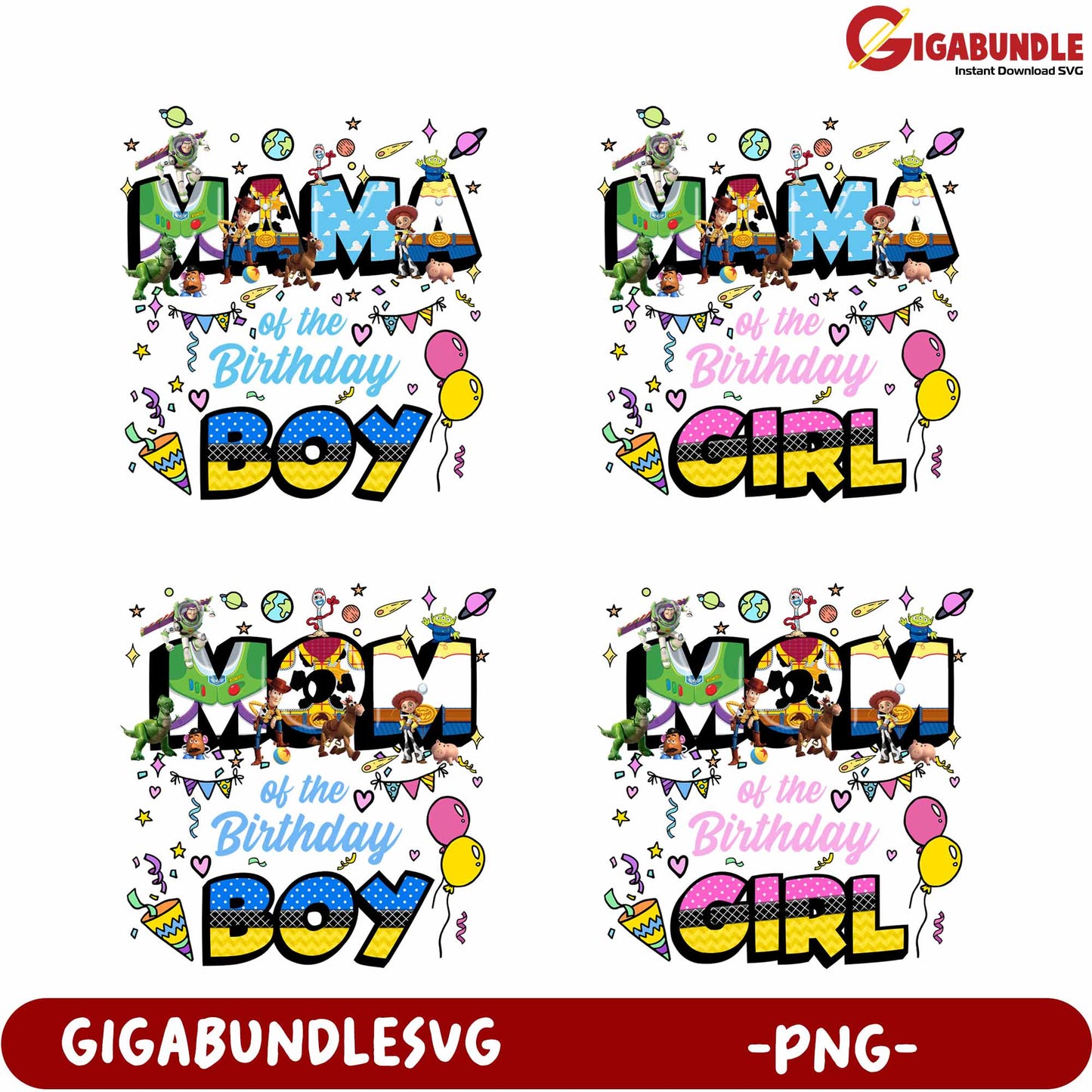 Mama of the Birthday Boy Girl PNG Image for Celebration Designs