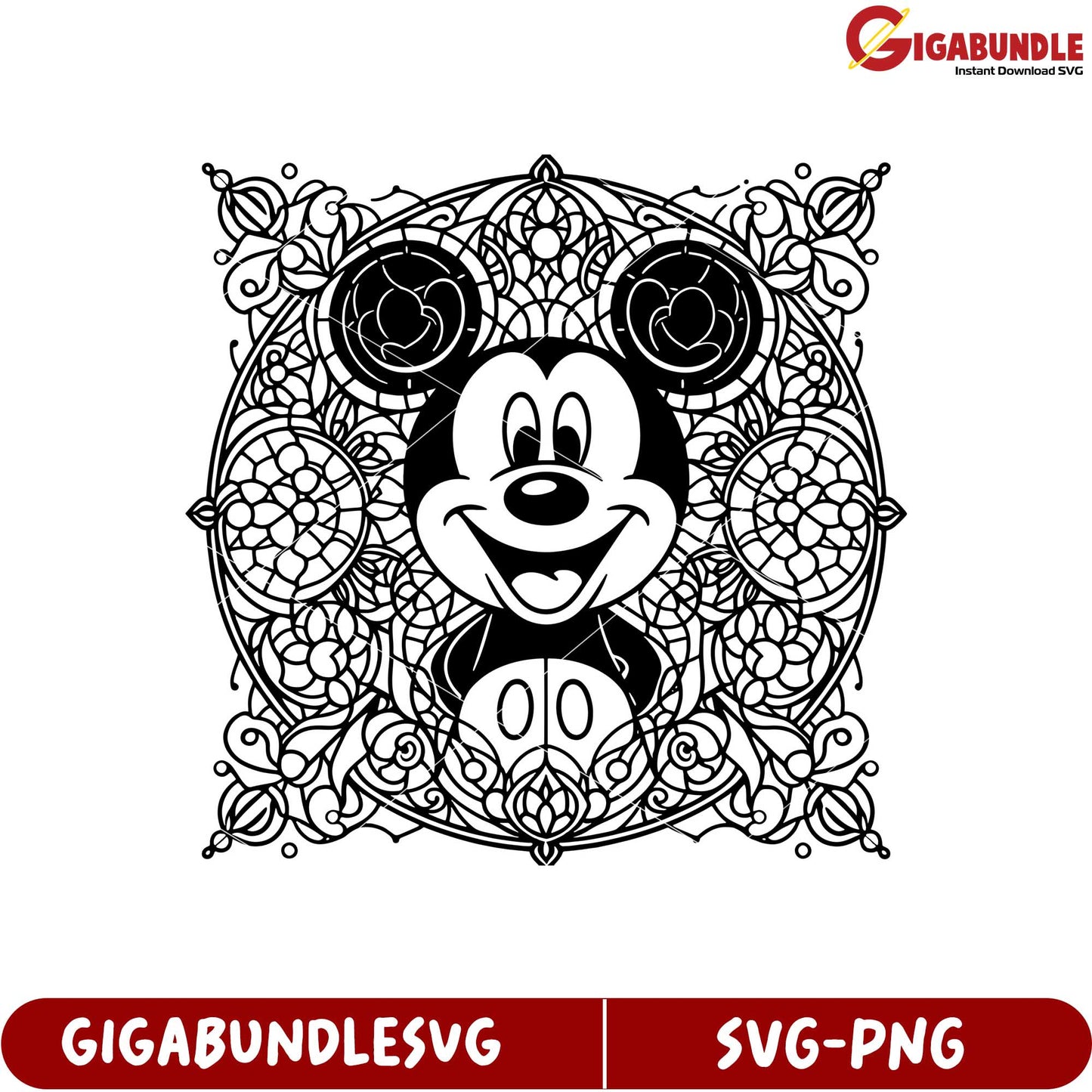 Mickey Mouse Floral Design SVG for Crafting and DIY Projects