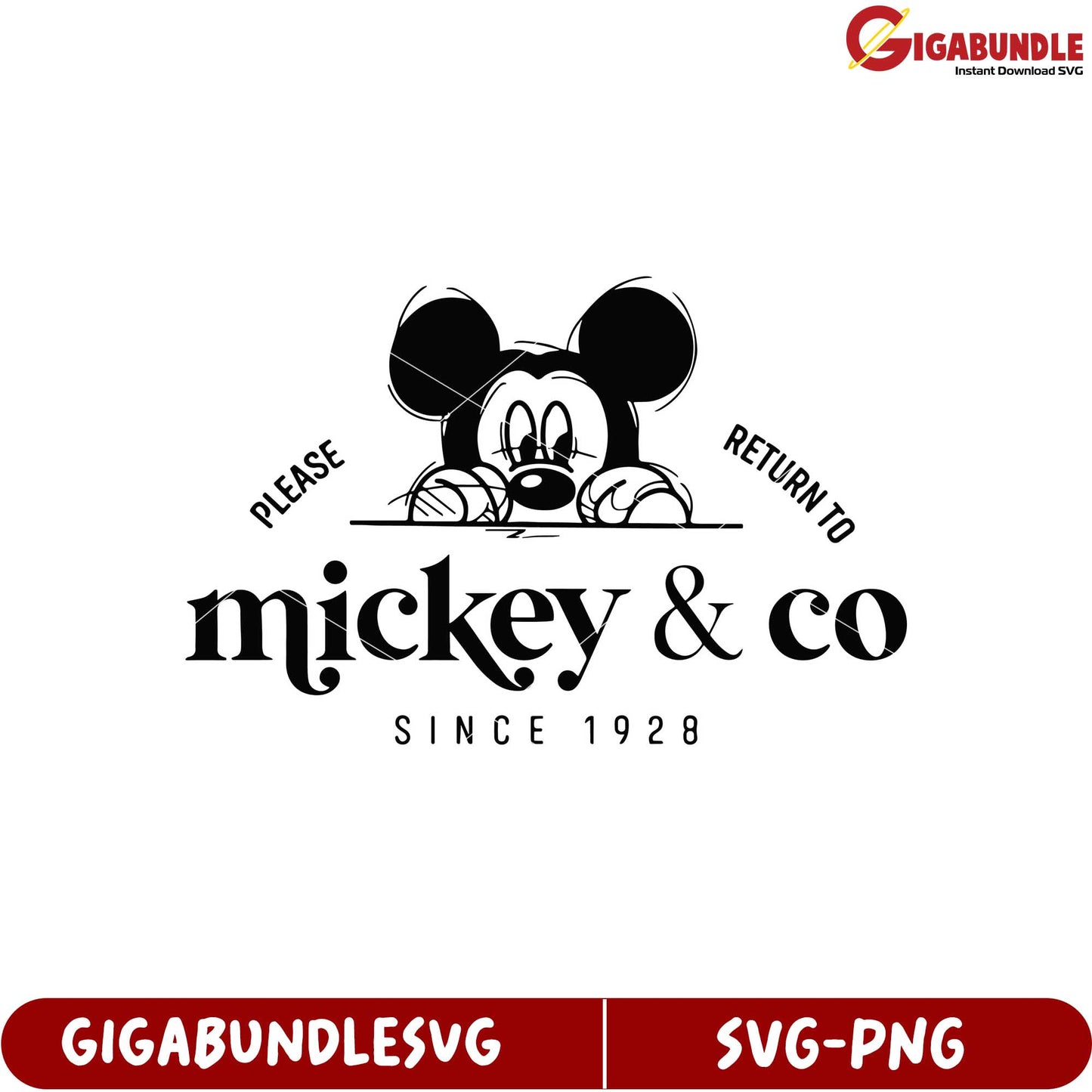 Mickey Mouse Logo Please Return to Mickey and Co SVG Art Design