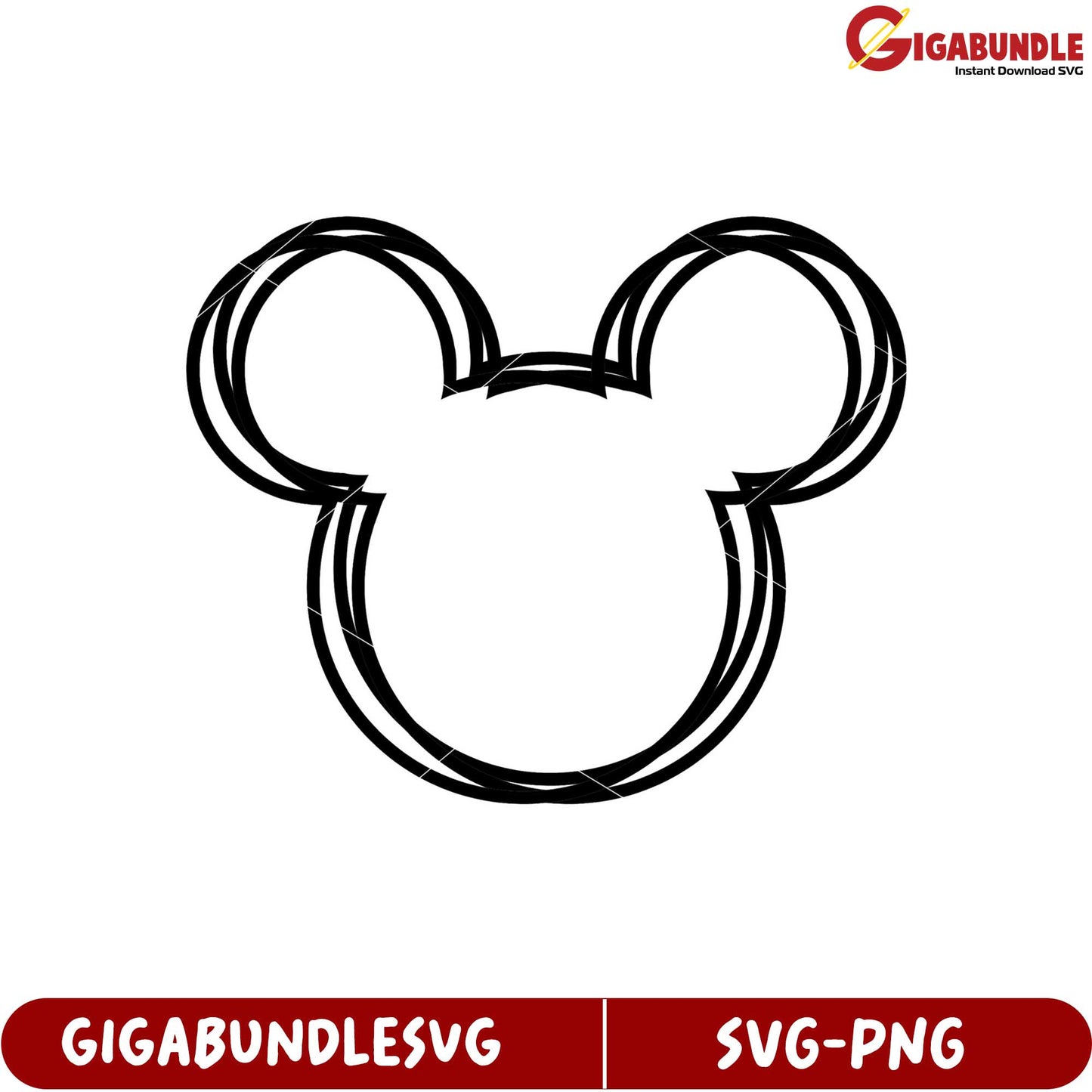 Mickey Mouse Outline SVG File for Crafting and Design Projects