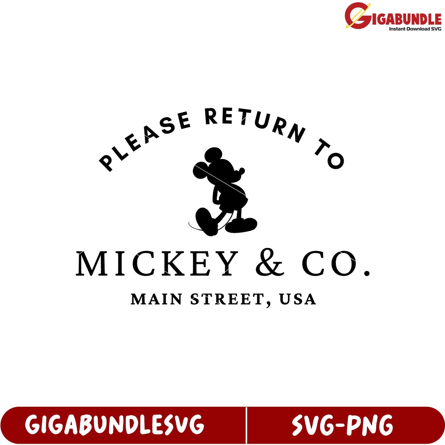 Mickey Mouse Please Return Sign SVG for Crafts and Creative Projects