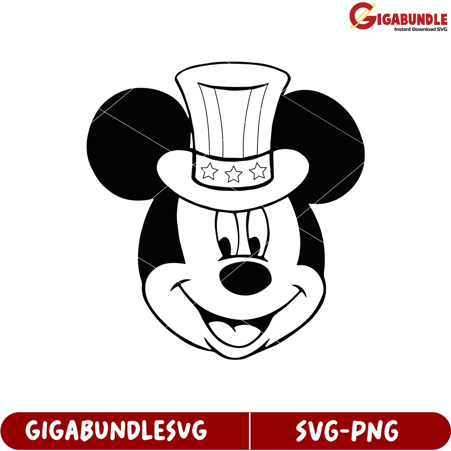 Mickey Mouse SVG Product Silhouette with Hat Design for Crafts