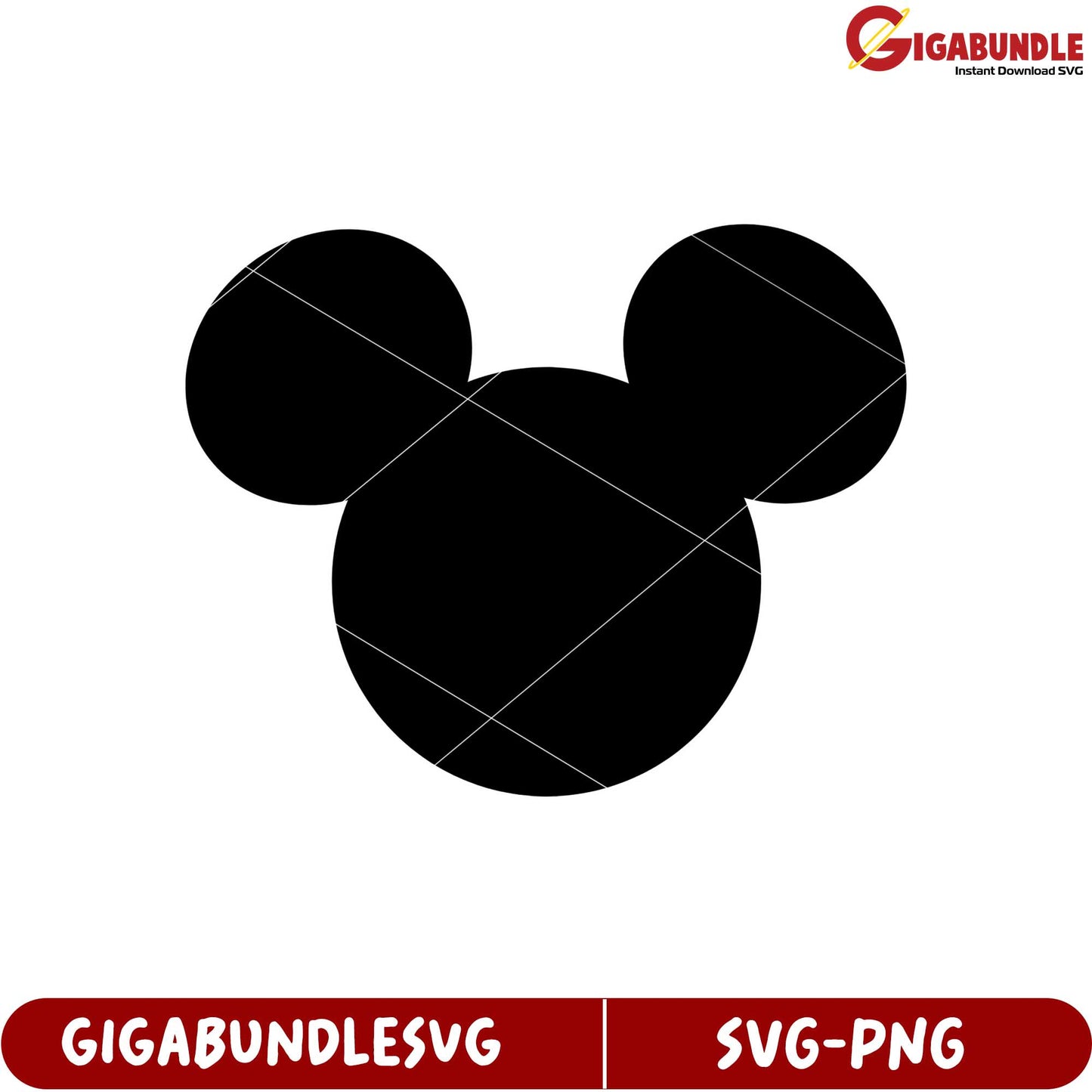 Mickey Mouse Silhouette Design SVG File for Creative Projects Download