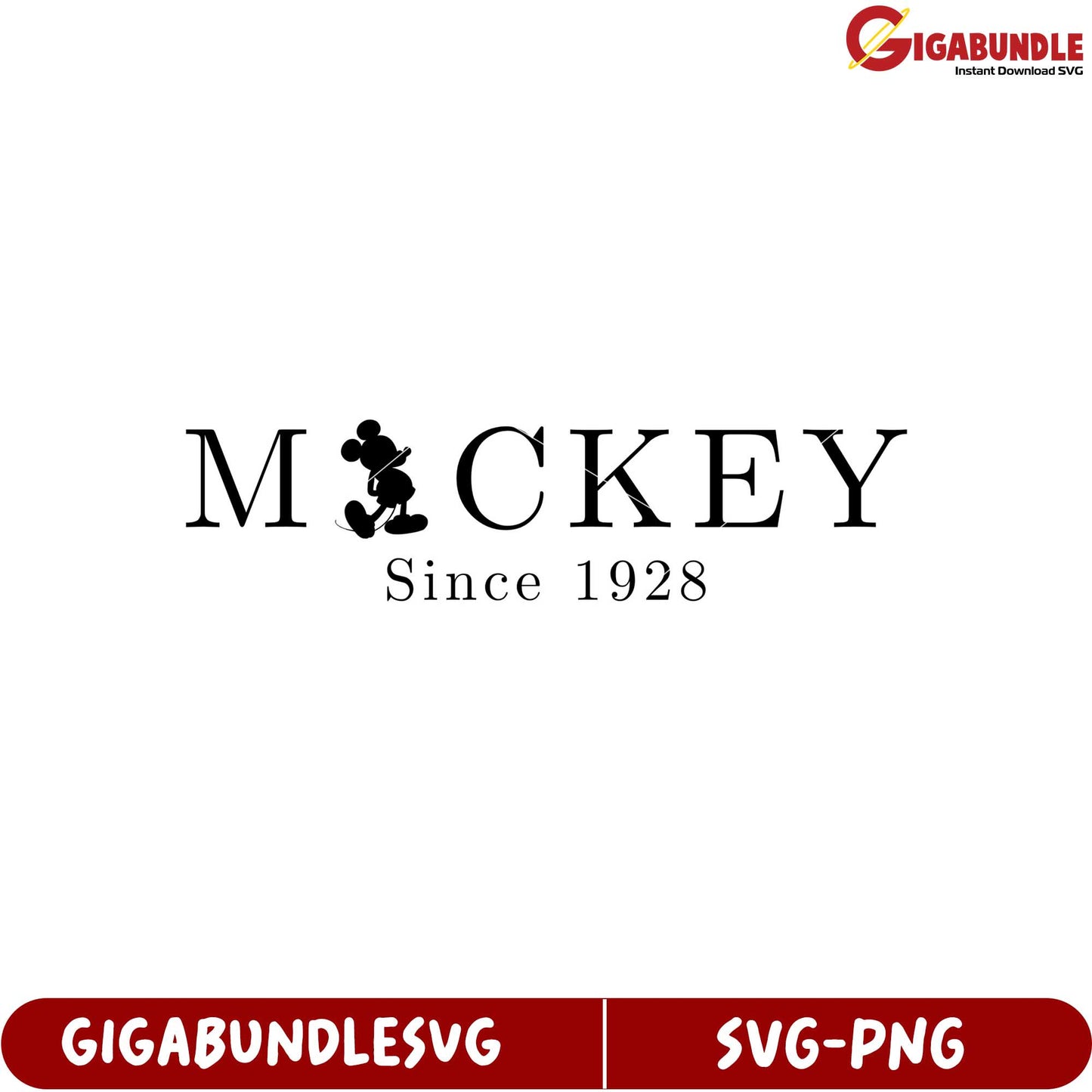 Mickey Mouse Vintage Logo Design SVG Format for Creative Projects