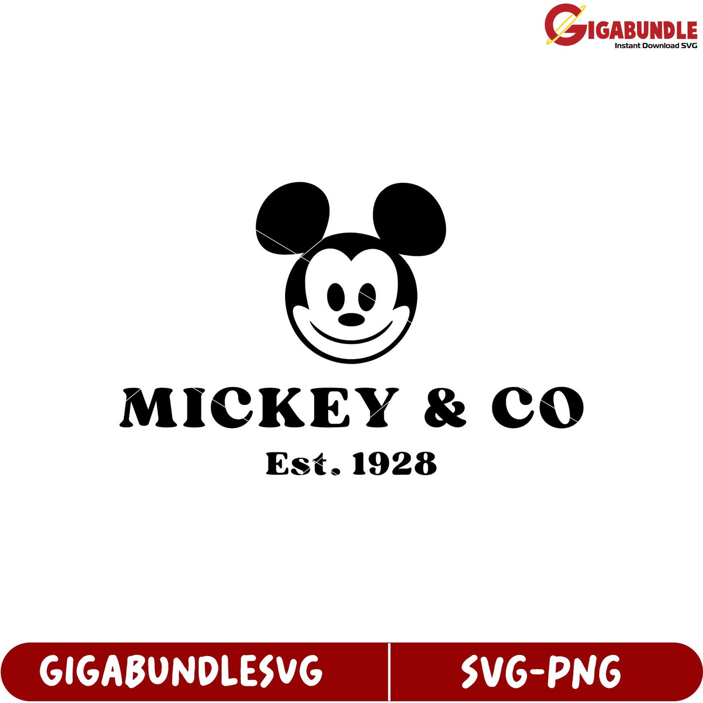 Mickey and Company Vintage Logo Design SVG Format for Crafting
