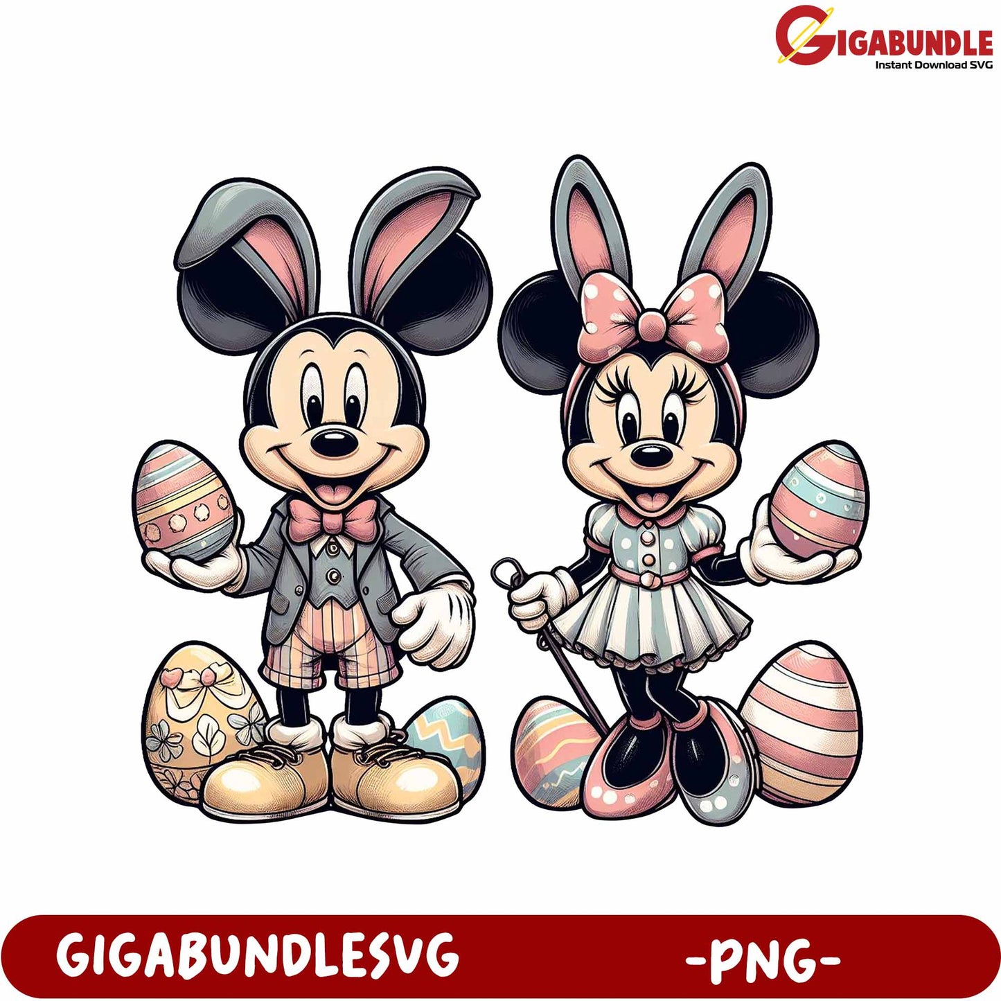 Mickey and Minnie Easter PNG Clipart for Fun Celebrations