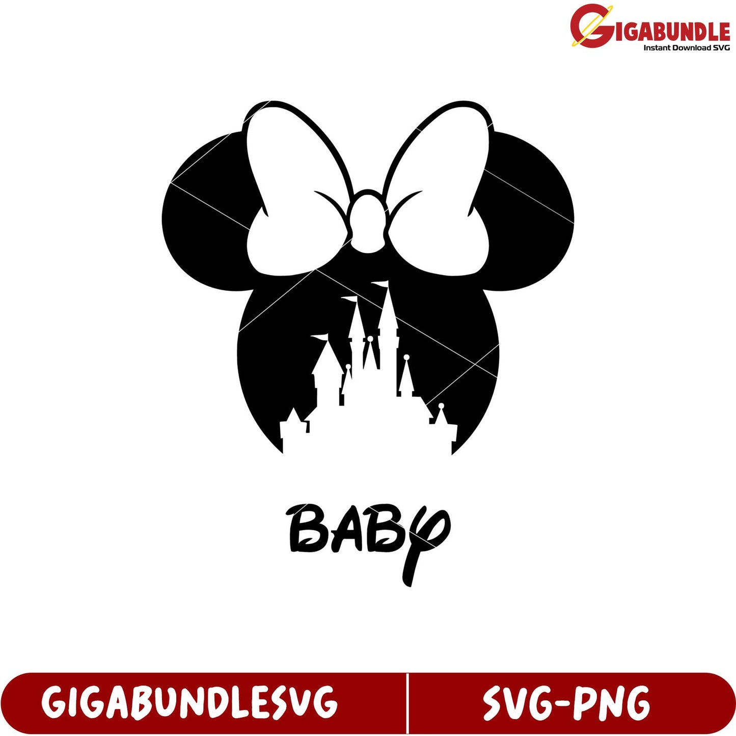Minnie Mouse Castle Baby Design SVG File for Crafting and Printing