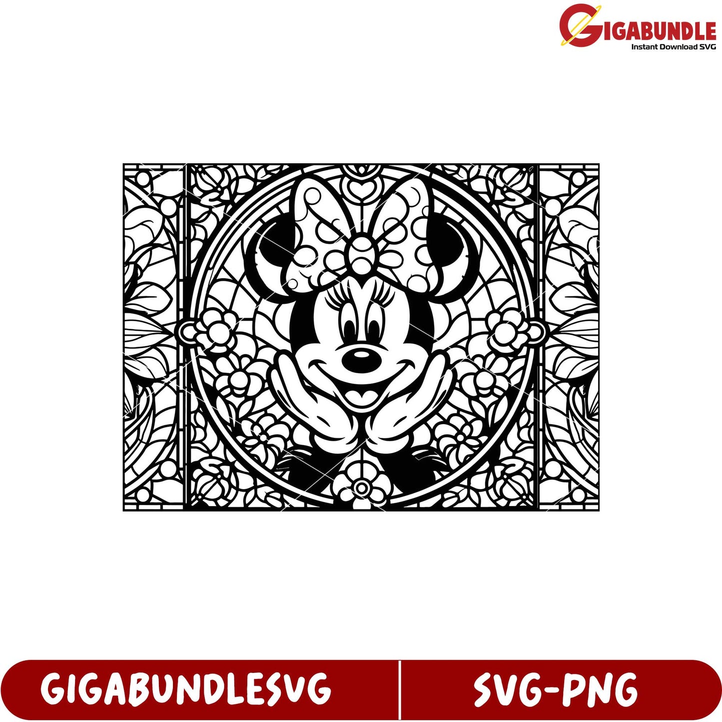Minnie Mouse Floral SVG Design for Crafts and DIY Projects Download