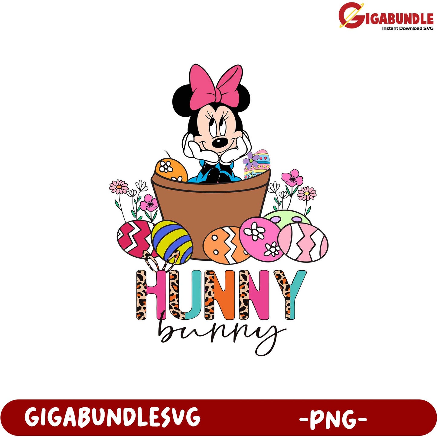 Minnie Mouse Hunny Bunny Easter PNG Clipart for Crafting