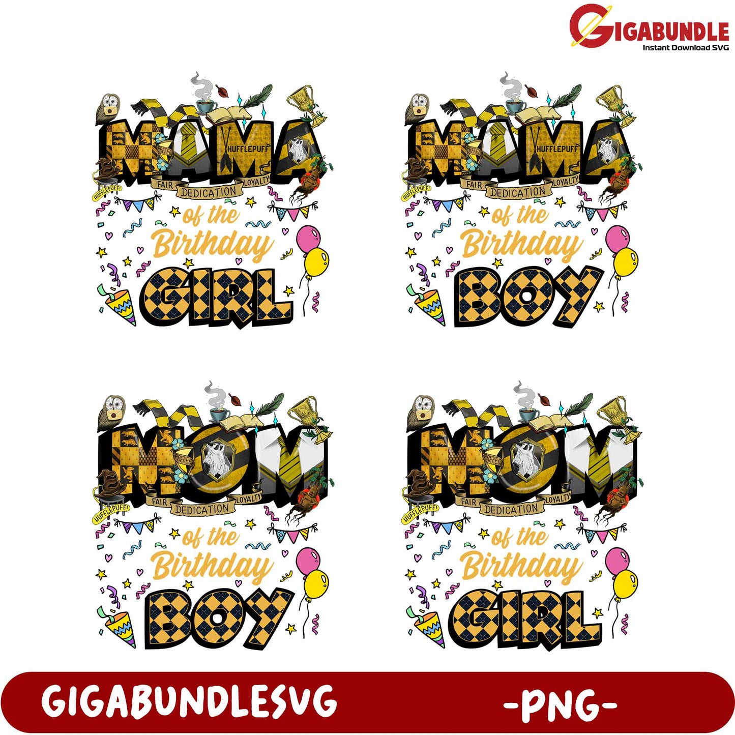 Mom Birthday Celebration PNG Design for Boy or Girl Party