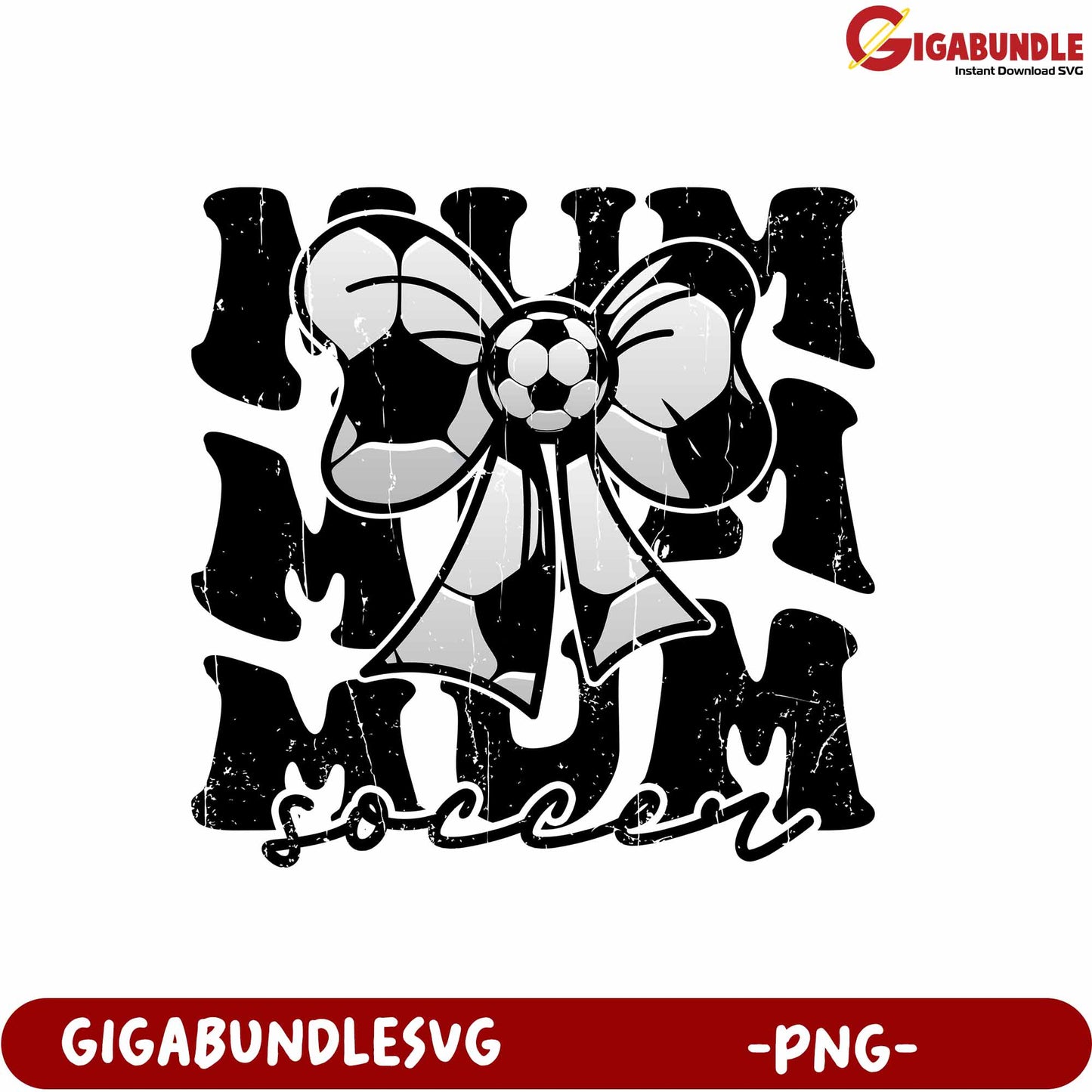 Mom Soccer Bow Graphic Design PNG for Sports Lovers and Fans
